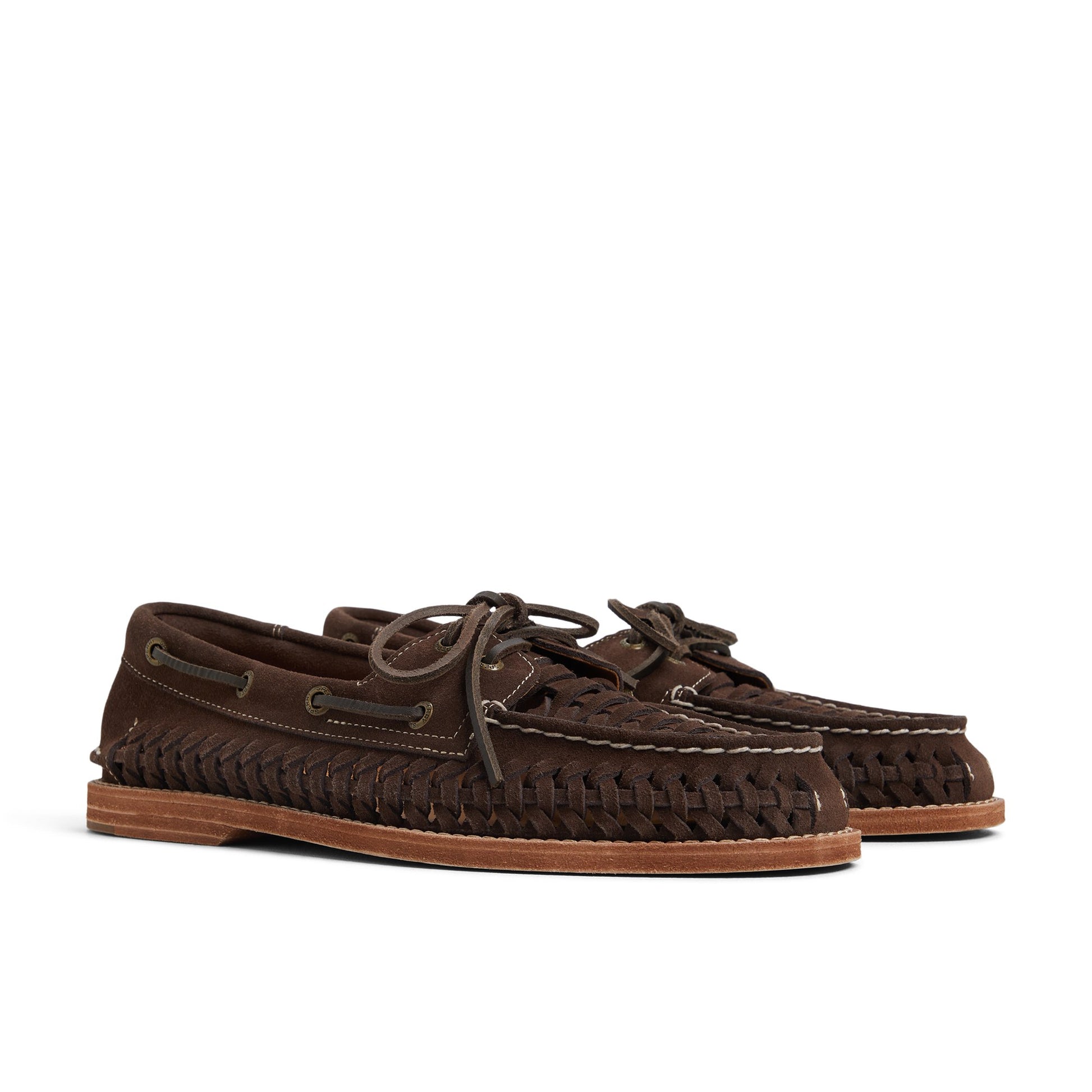 Side view of Other brown Gold Cup™ Authentic Original™ 2-Eye Woven Boat Shoe Boat Shoes