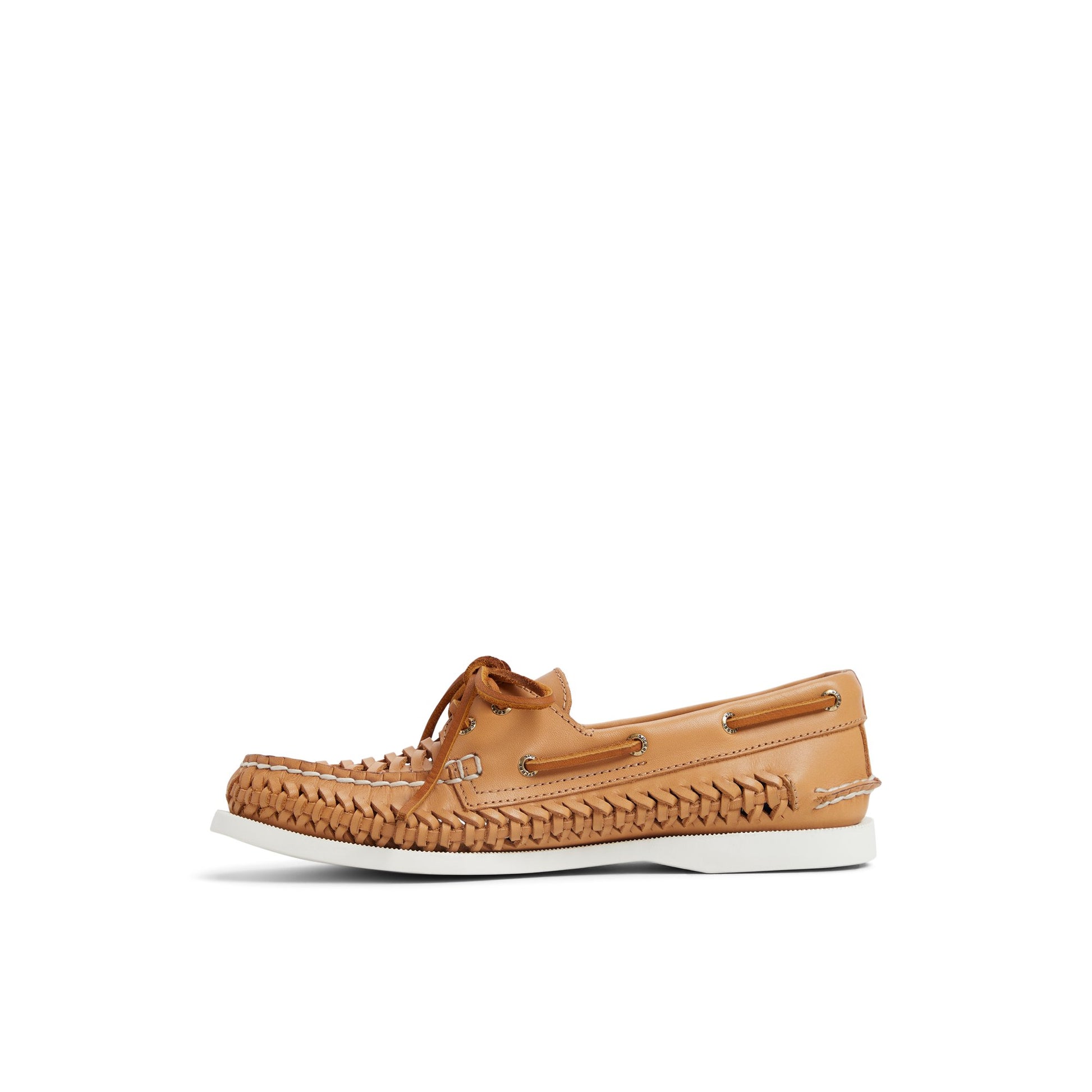 Three-quarter angle of Tan Authentic Original™ 2 Eye Woven Boat Shoe Boat Shoes's back side