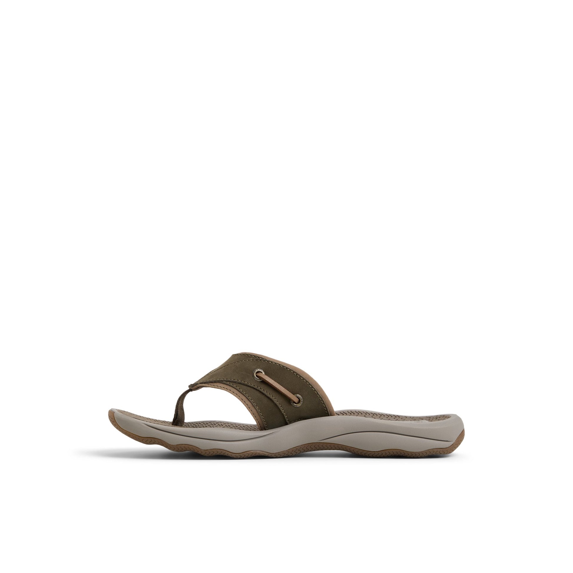 Three-quarter angle of Olive Outerbanks Flip-Flop Sandals Flip Flop Thong Sandals's back side