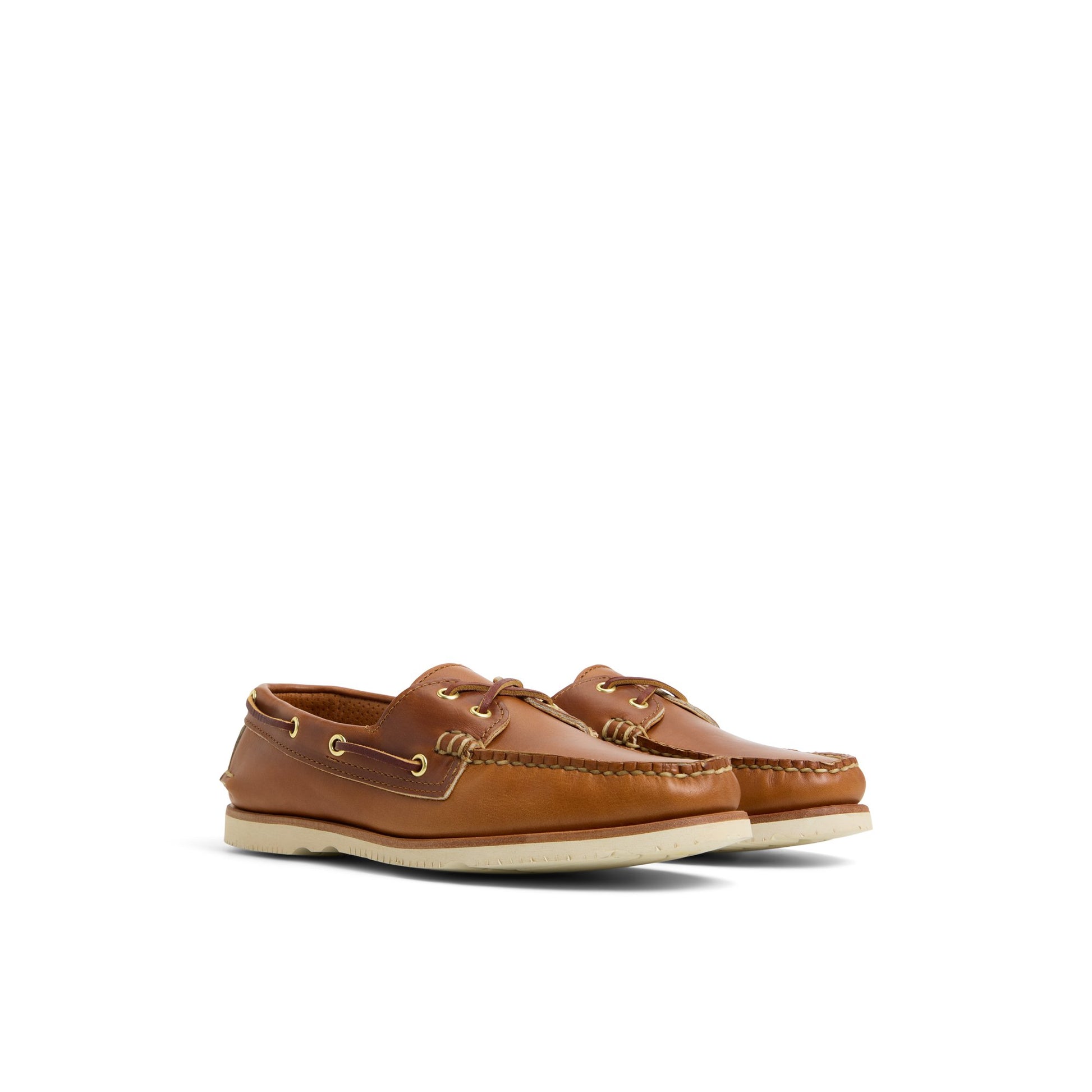 Side view of Tan Authentic Original™ Made in Maine 2-Eye Boat Shoe Boat Shoes