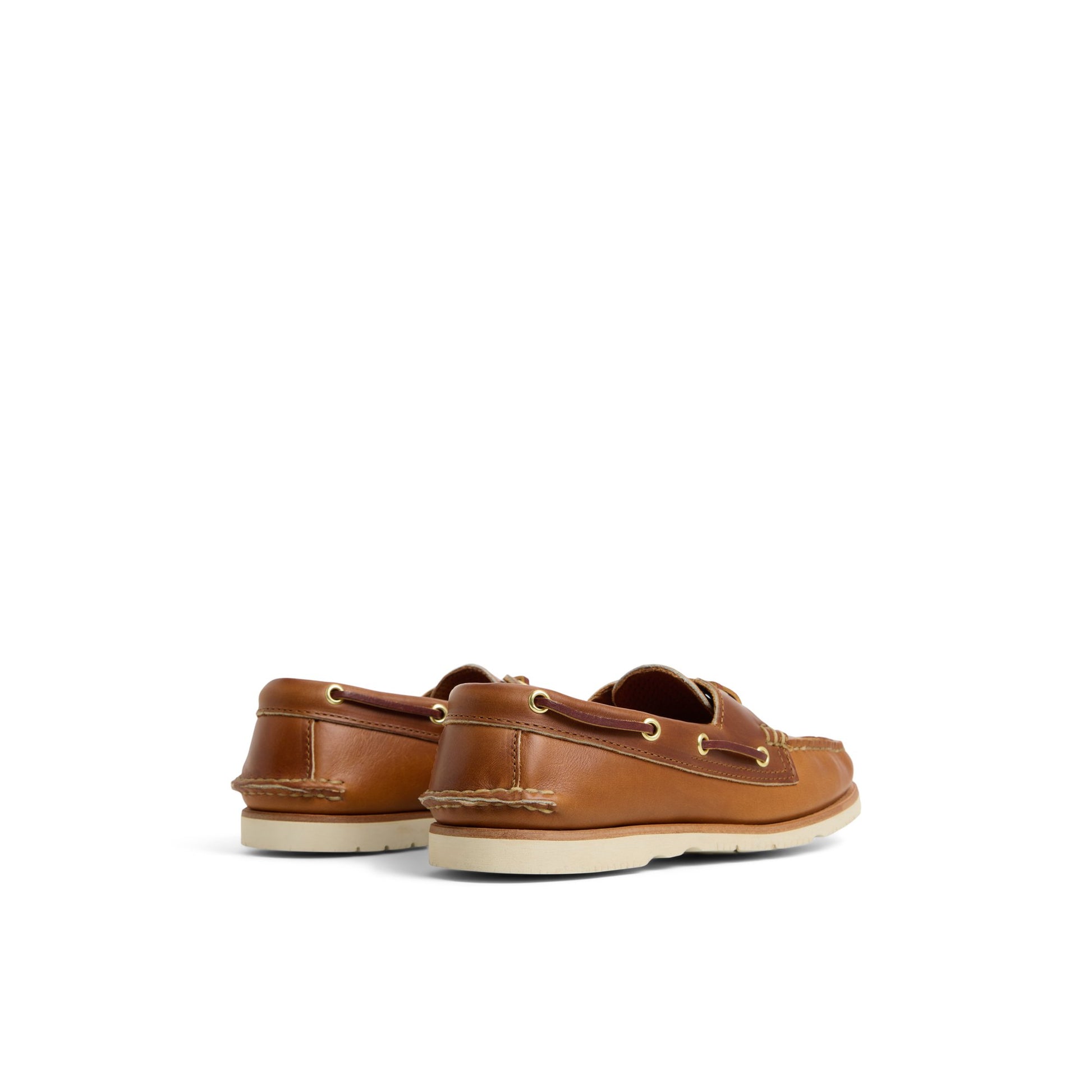 Three-quarter angle of Tan Authentic Original™ Made in Maine 2-Eye Boat Shoe Boat Shoes's front side