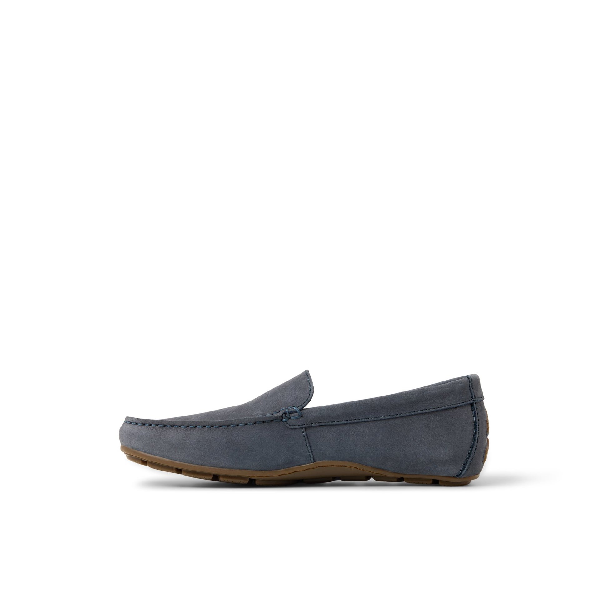 Three-quarter angle of Dust Blue Wave Venetian Driver Driver Loafer Casual Shoes's back side
