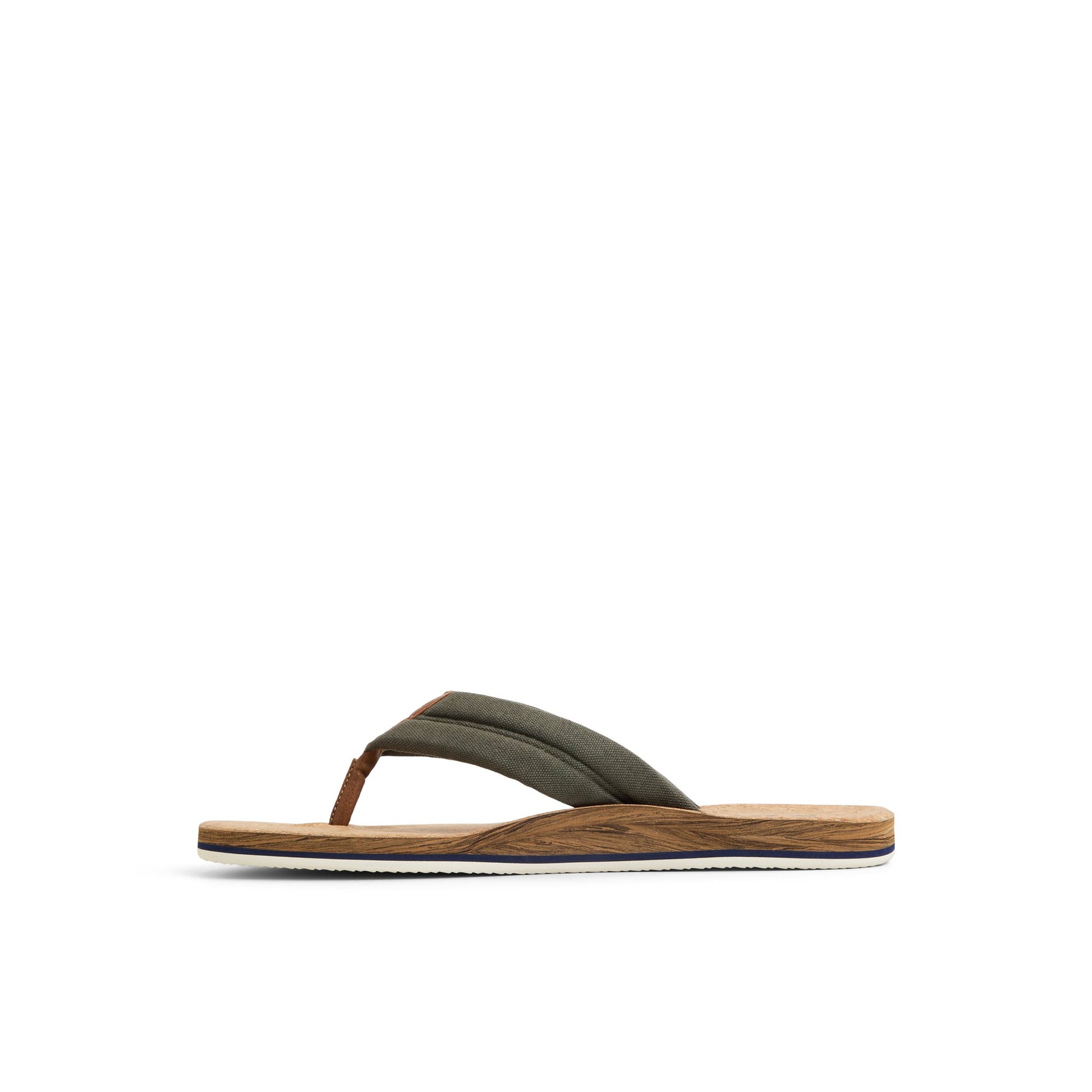 Three-quarter angle of Khaki Porto Flip Flop Flip Flop Thong Sandals's back side