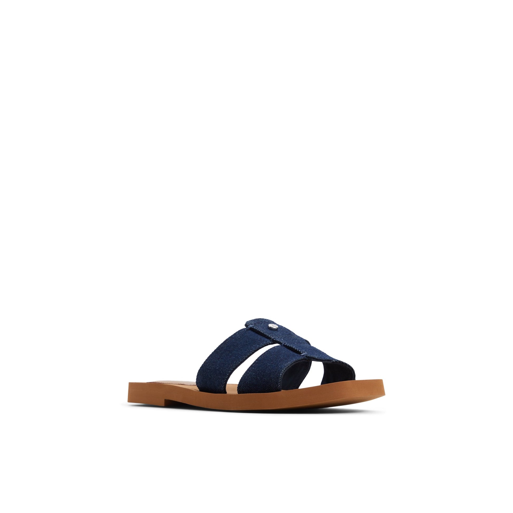 Side view of Denim Tilly Slide Sandal Slide Sandals