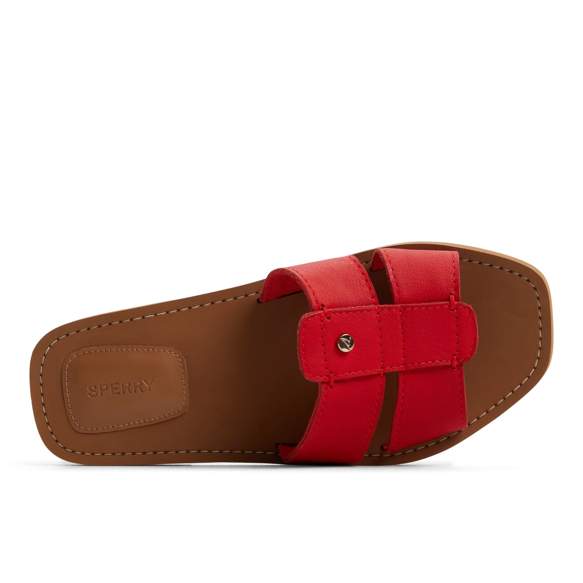 Top-down view of the Red Tilly Slide Sandal Slide Sandals