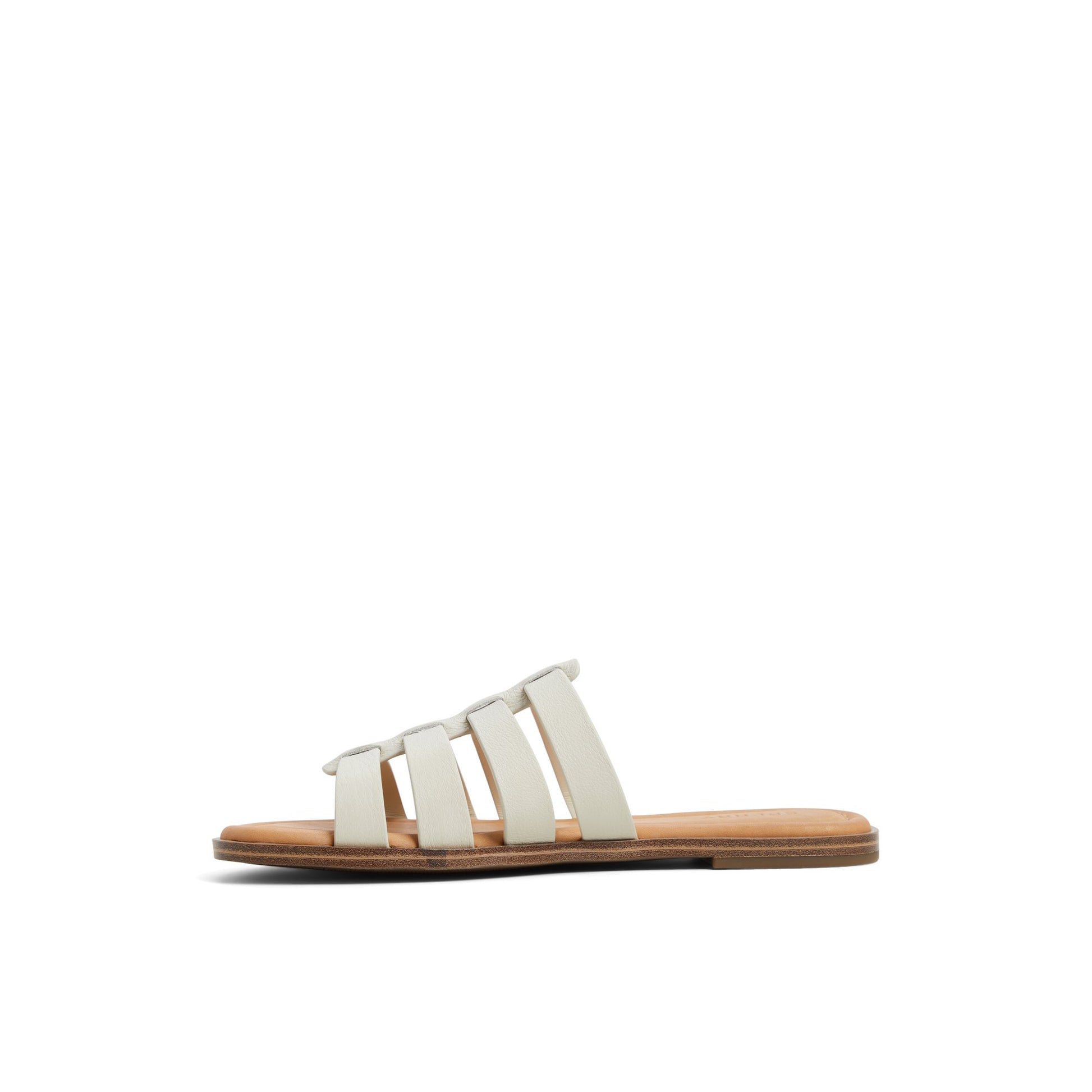 Three-quarter angle of Cream Riva Slide Sandals Slide Sandals's back side