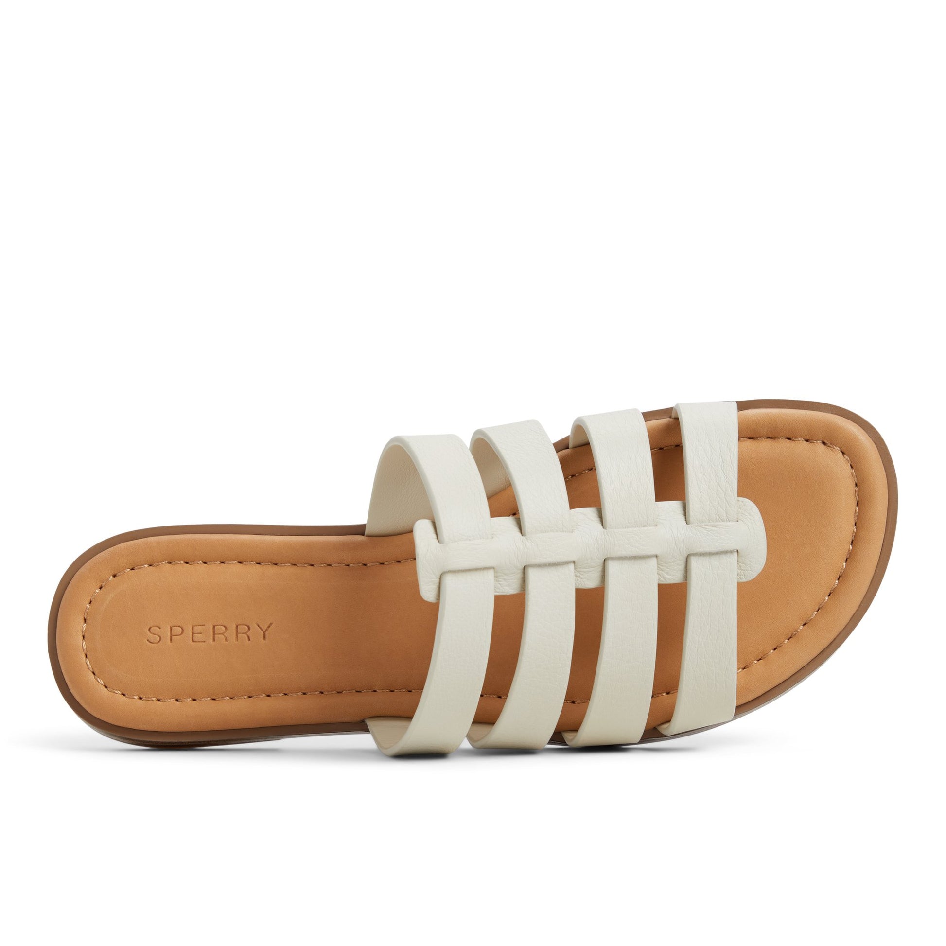Top-down view of the Cream Riva Slide Sandals Slide Sandals