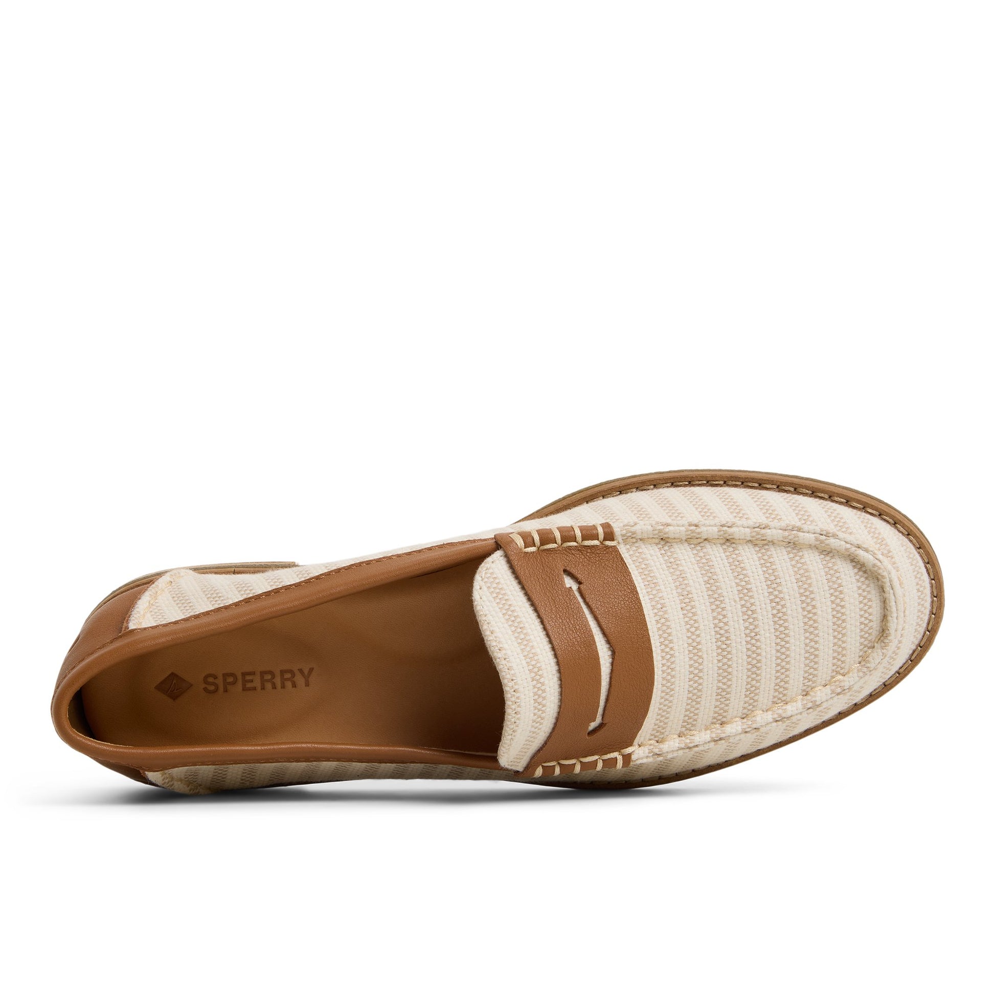 Top-down view of the White/Bone Seaport Penny Loafer Loafers