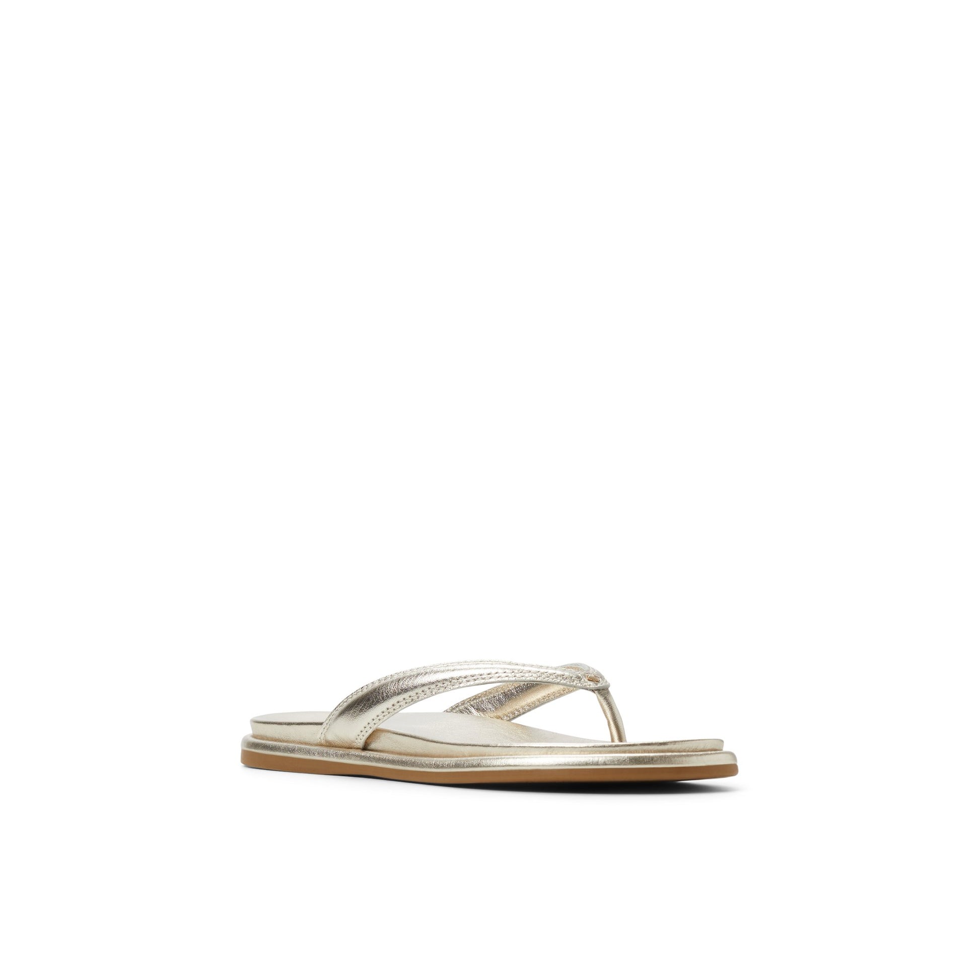 Side view of Gold Isla Sandal Flip Flop Thong Sandals