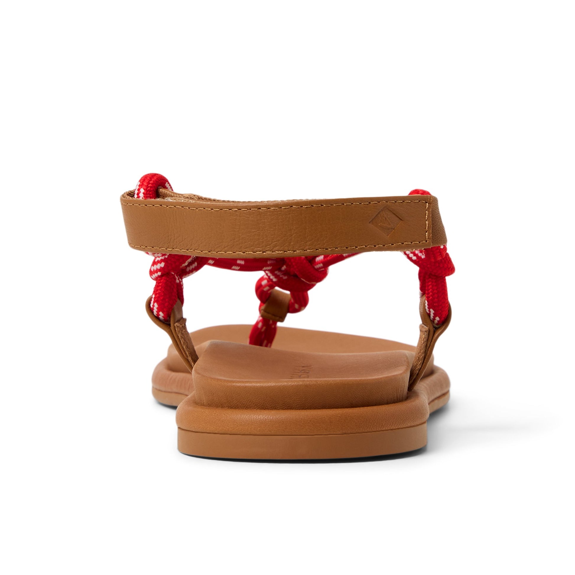 Three-quarter angle of Red Isla T-bar Sandals T-Strap Flat Sandals's front side