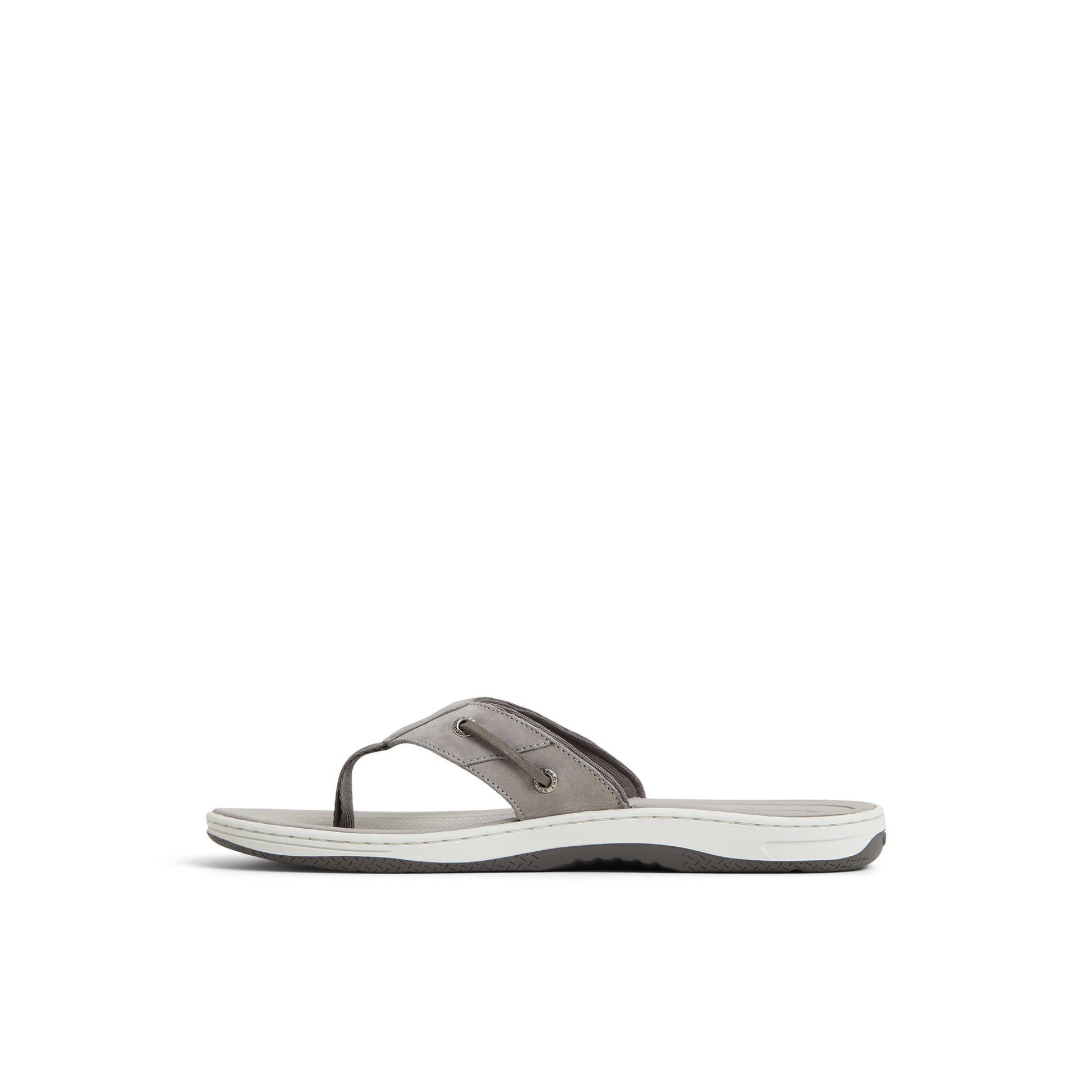 Three-quarter angle of Light Grey Baitfish Thong Sandals Flip Flop Thong Sandals's back side