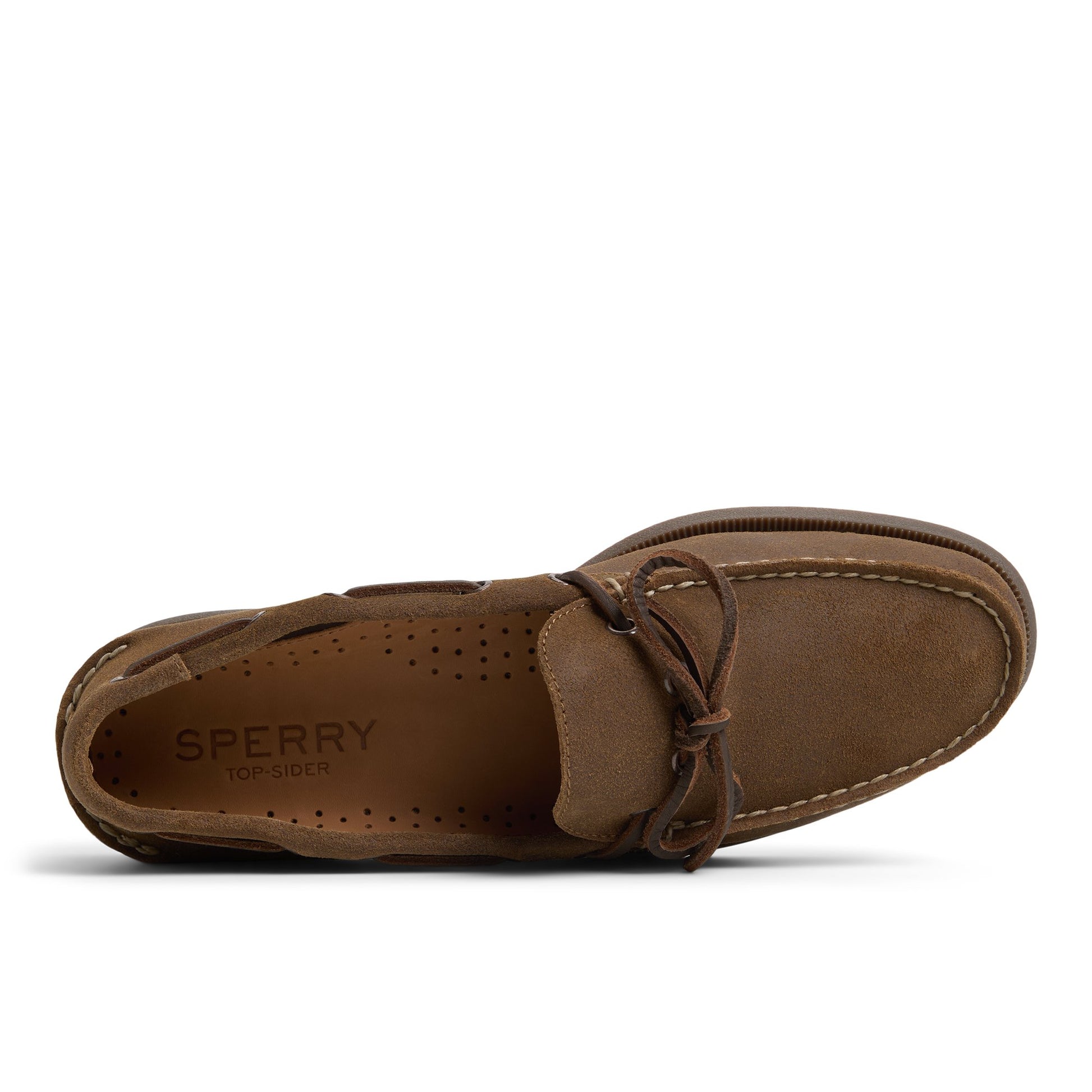 Top-down view of the Tan Authentic Original™ 1-Eye Boat Shoe Boat Shoes