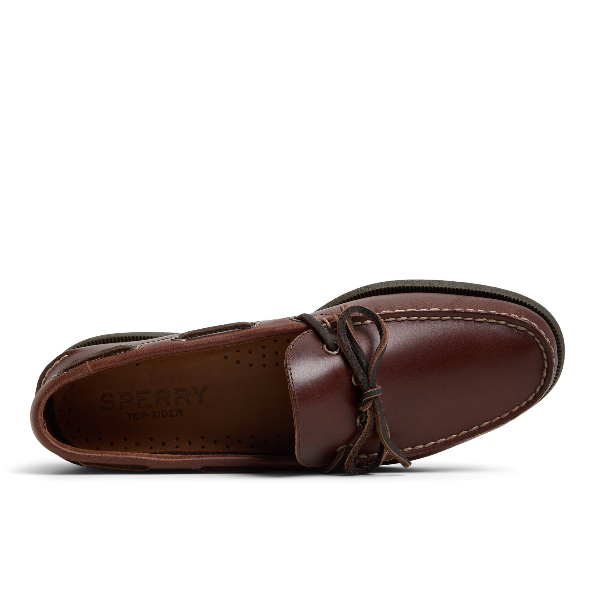 Top-down view of the Other brown Authentic Original™ 1-Eye Boat Shoe Boat Shoes