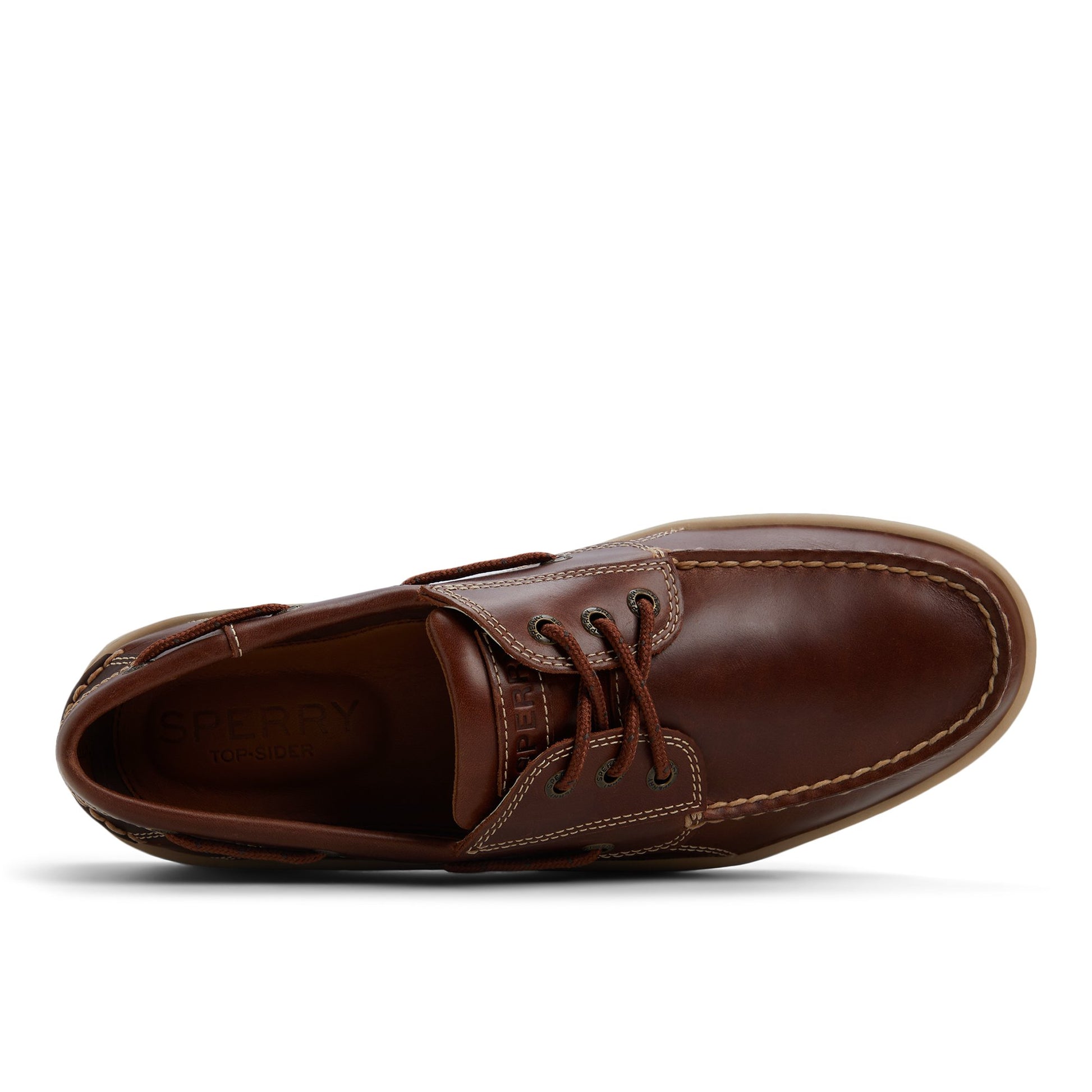 Top-down view of the Medium Brown Billfish 3-Eye Boat Shoe Boat Shoes