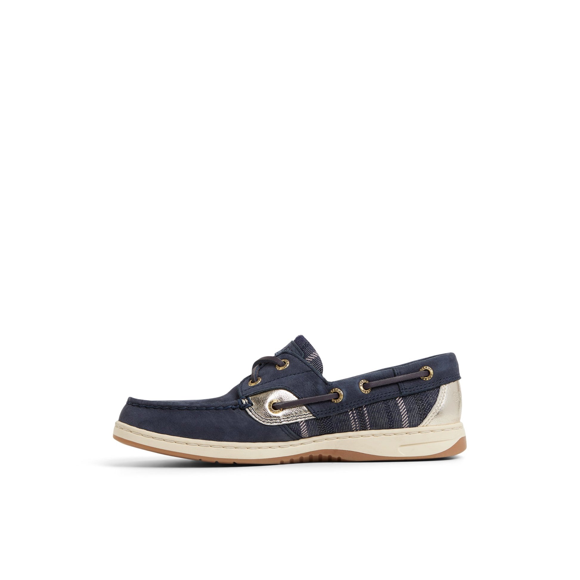 Three-quarter angle of Navy Bluefish 2 Eye Boat Shoe Boat Shoes's back side