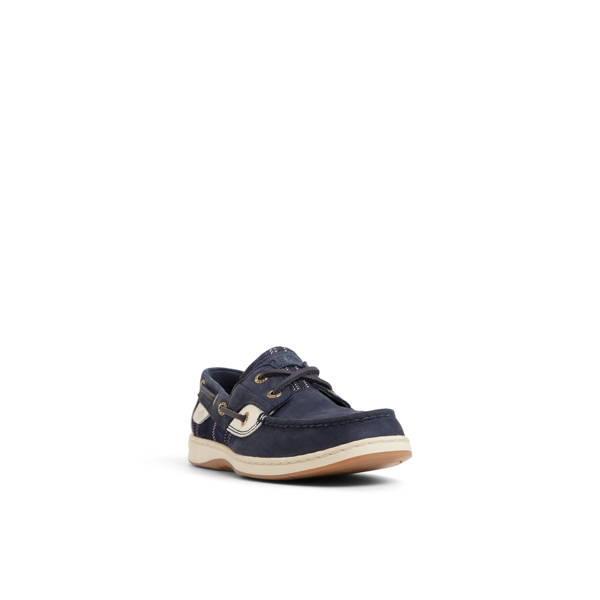 Side view of Navy Bluefish 2 Eye Boat Shoe Boat Shoes