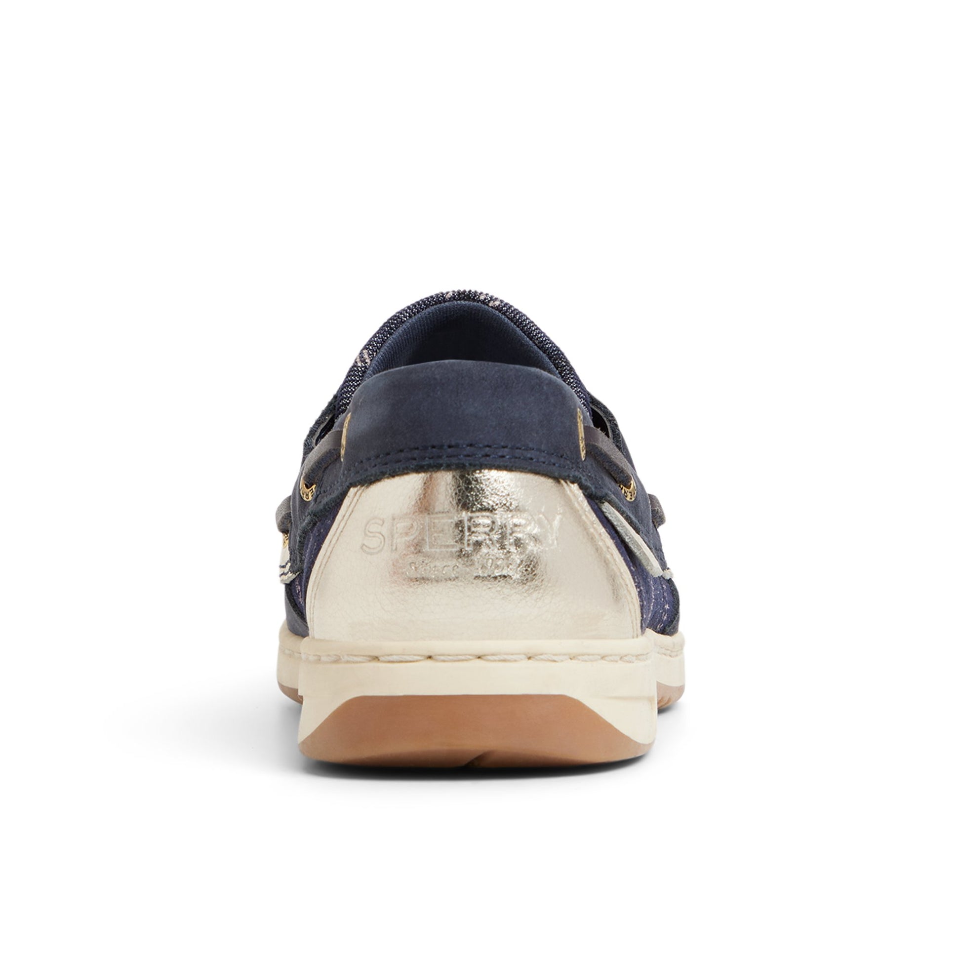 Three-quarter angle of Navy Bluefish 2 Eye Boat Shoe Boat Shoes's front side
