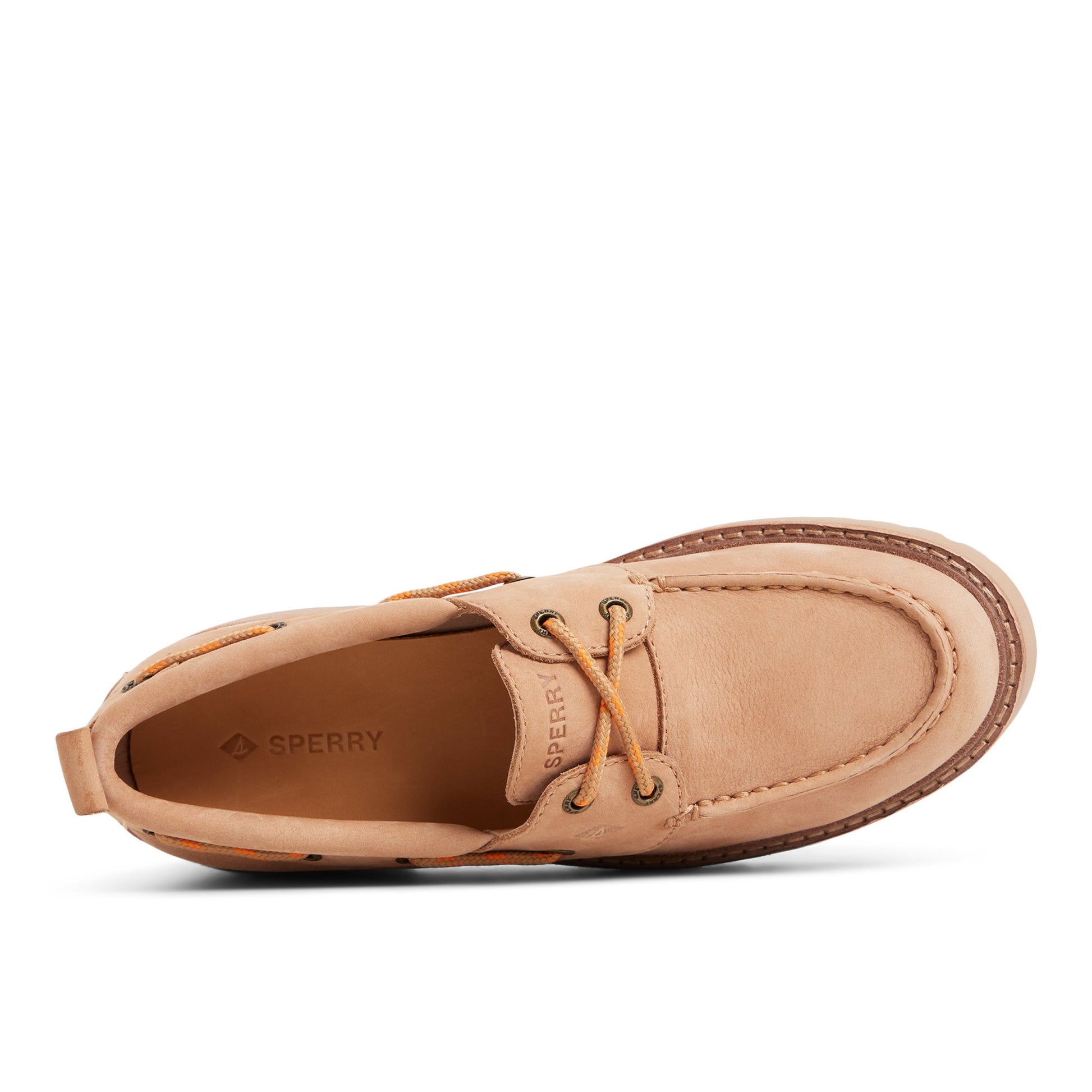 Top-down view of the Tan Authentic Original™ Lug 2 Eye Boat Shoe Boat Shoe