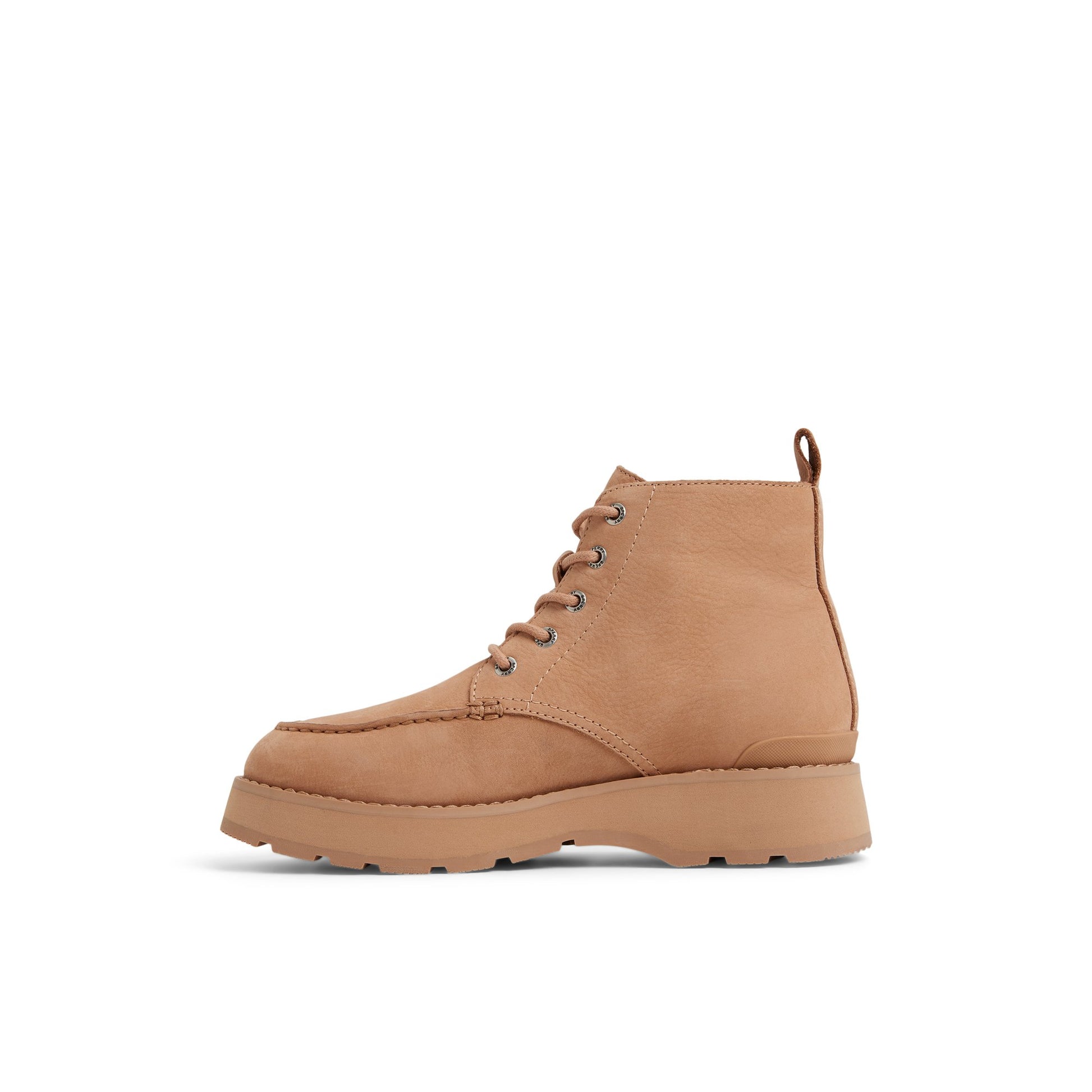 Three-quarter angle of Tan Newbury Chelsea Lug Boot Ankle Boots's back side