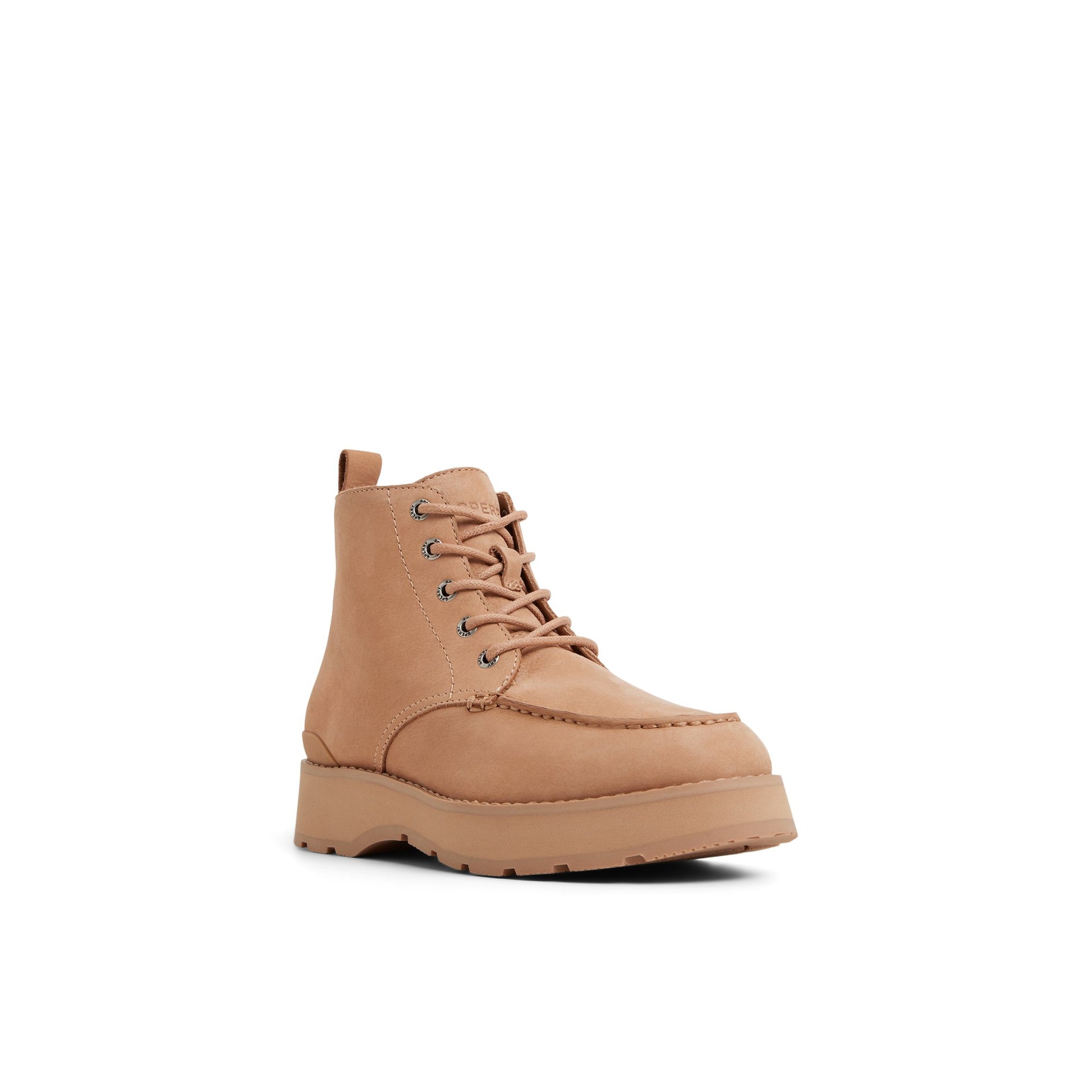 Side view of Tan Newbury Chelsea Lug Boot Ankle Boots