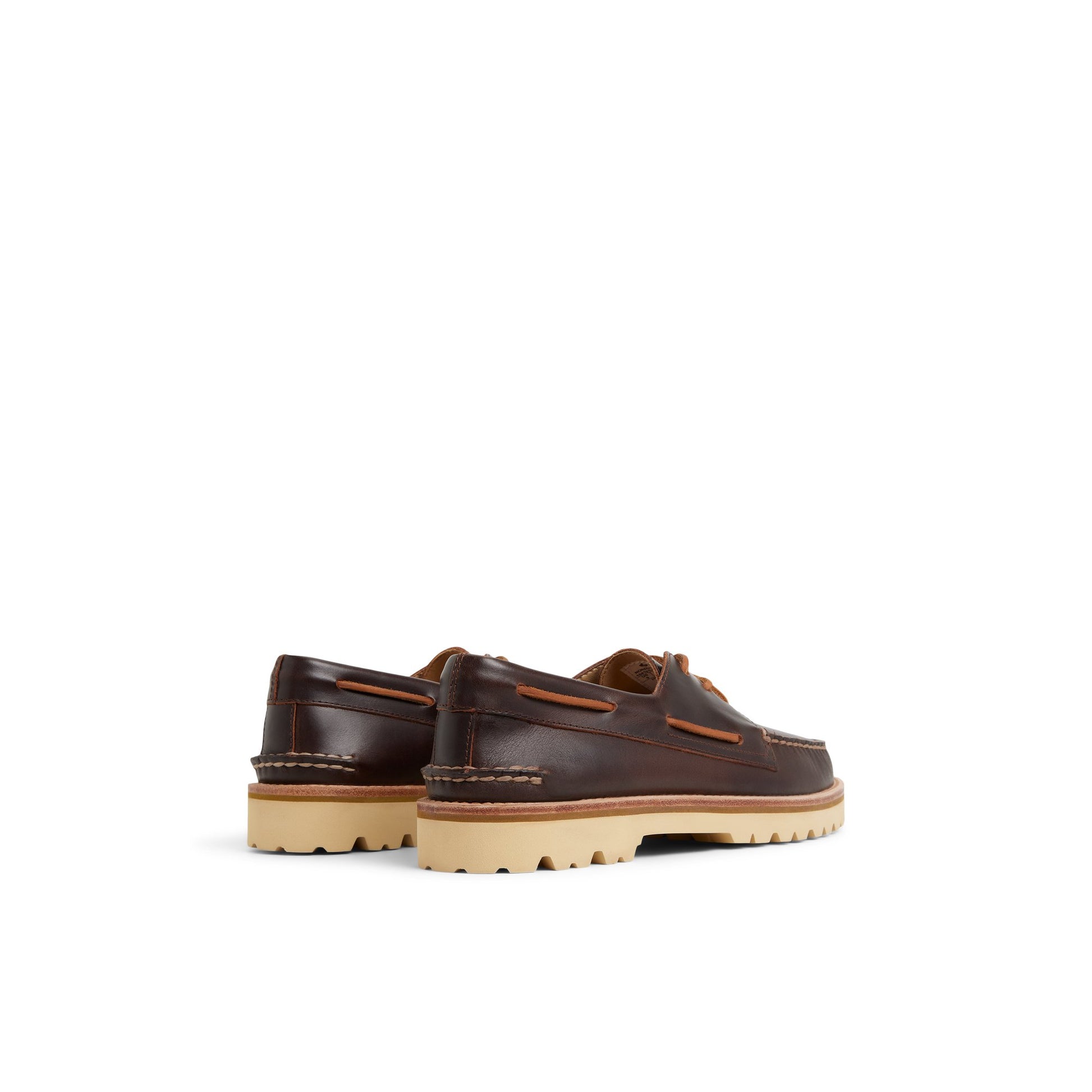 Three-quarter angle of Brown Authentic Original™ 3-Eye Lug Boat Shoe Boat Shoe's front side