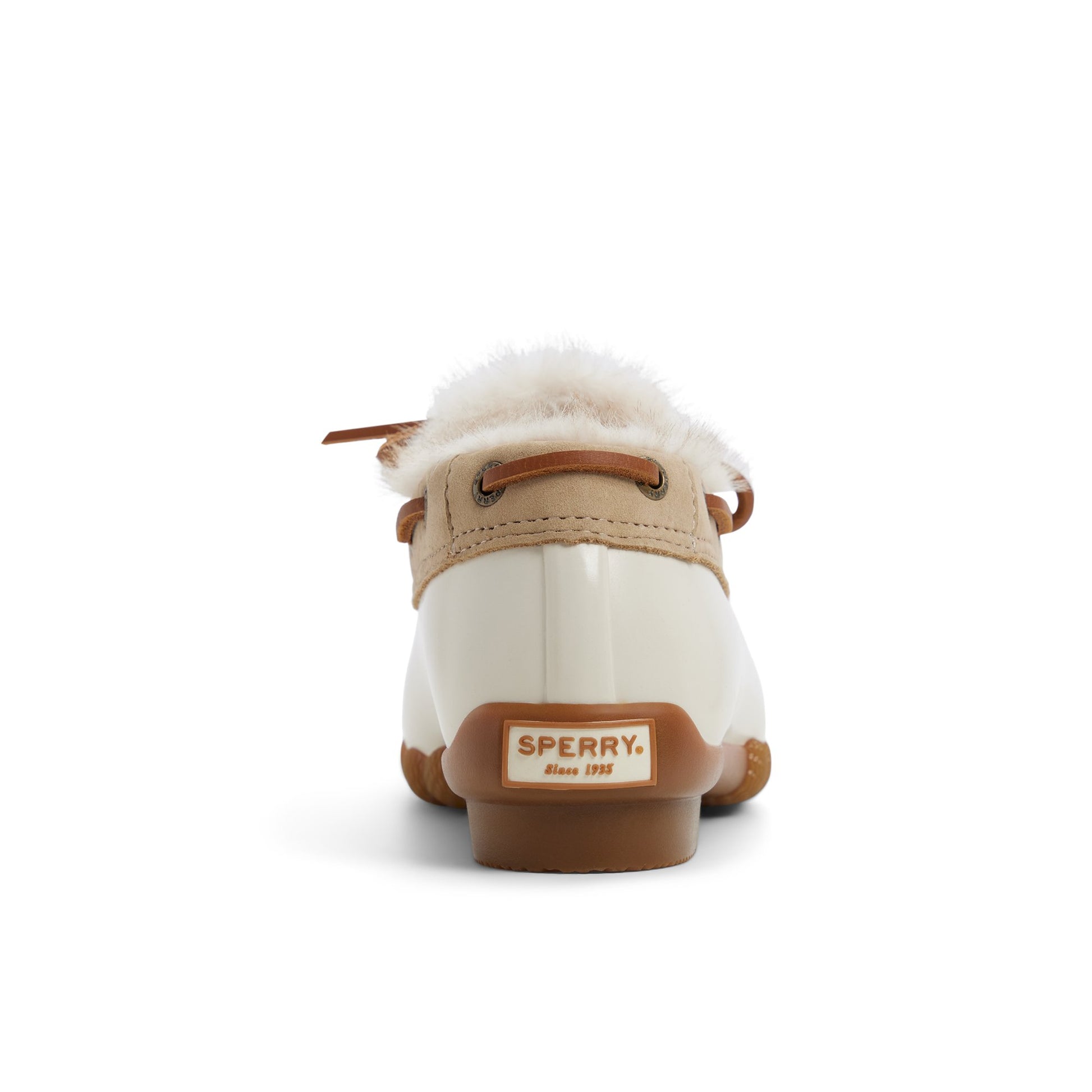 Three-quarter angle of Cream Saltwater™ 1 Eye Duck Shoe Duck Boots's front side