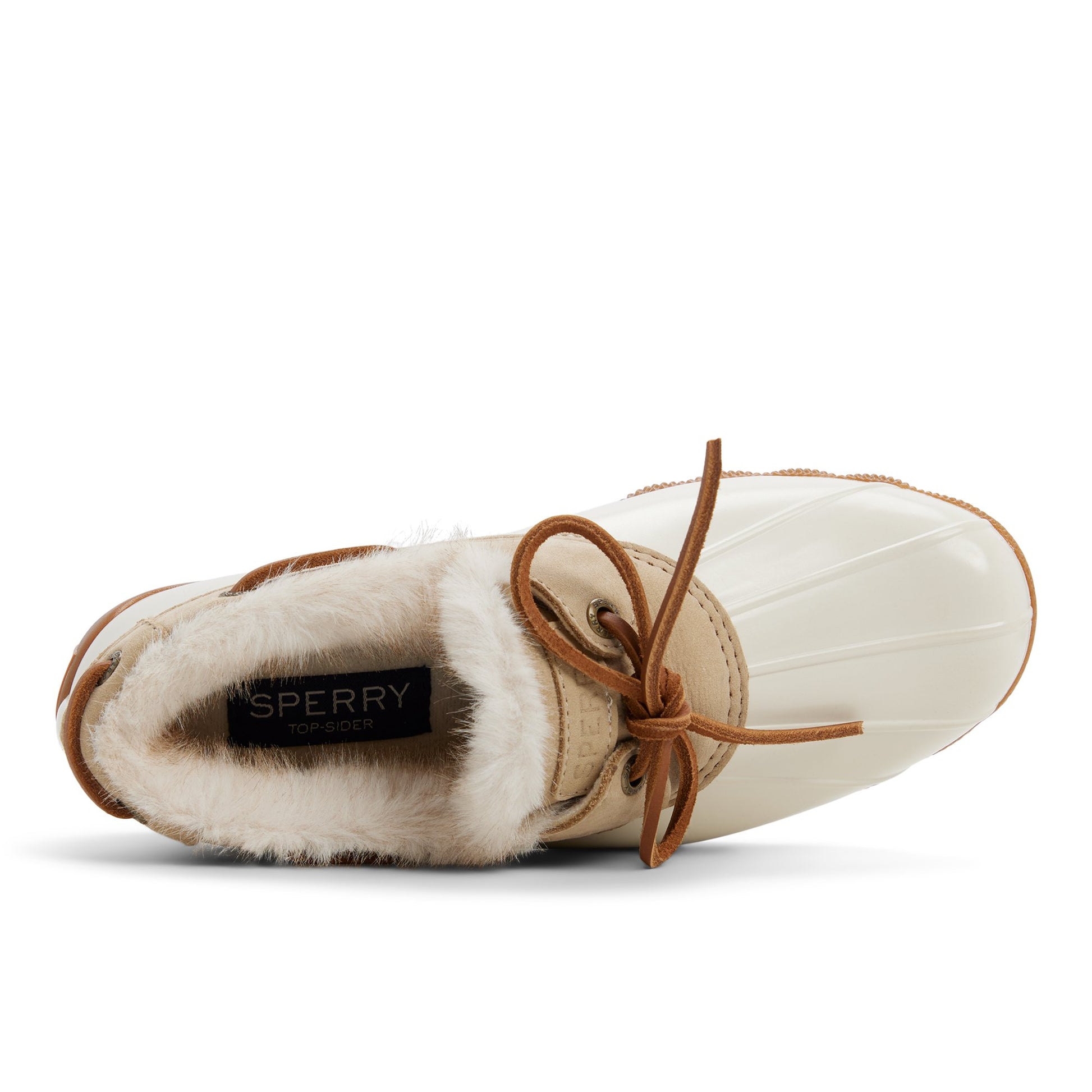 Top-down view of the Cream Saltwater™ 1 Eye Duck Shoe Duck Boots