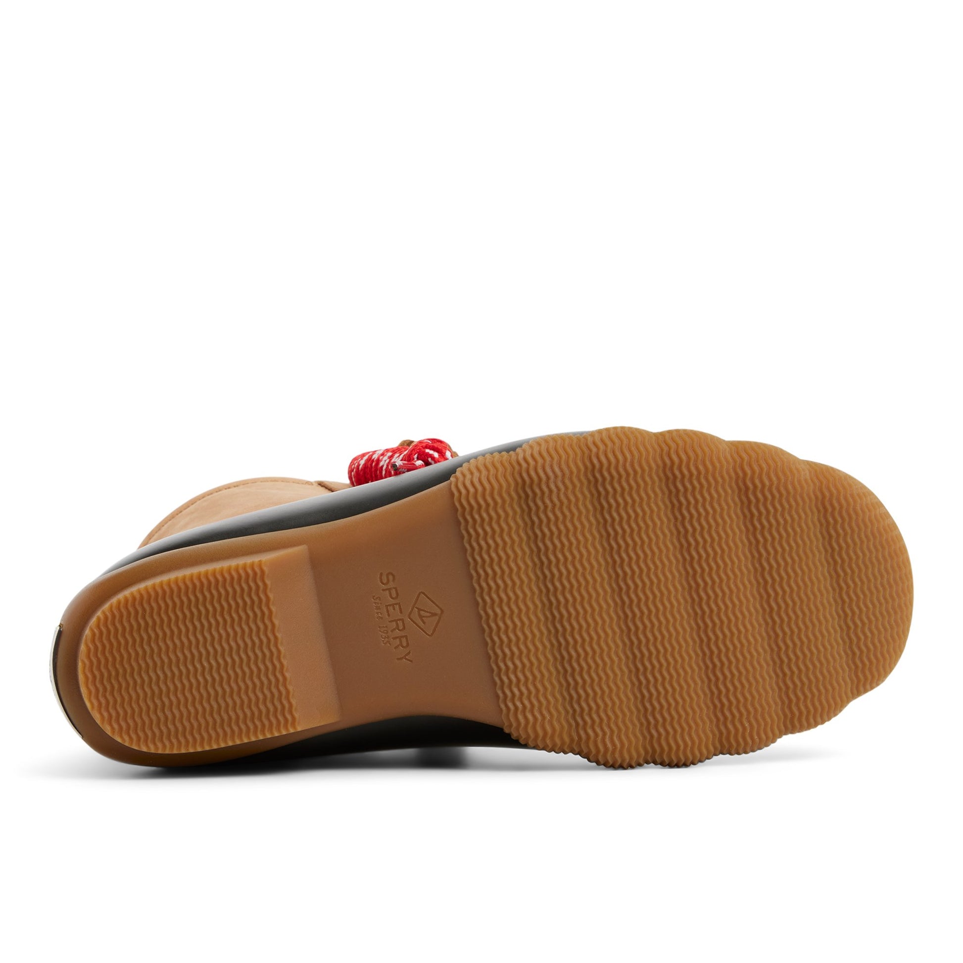 Close-up of the Tan Saltwater™ Duck Lug Boot Duck Rain Boots