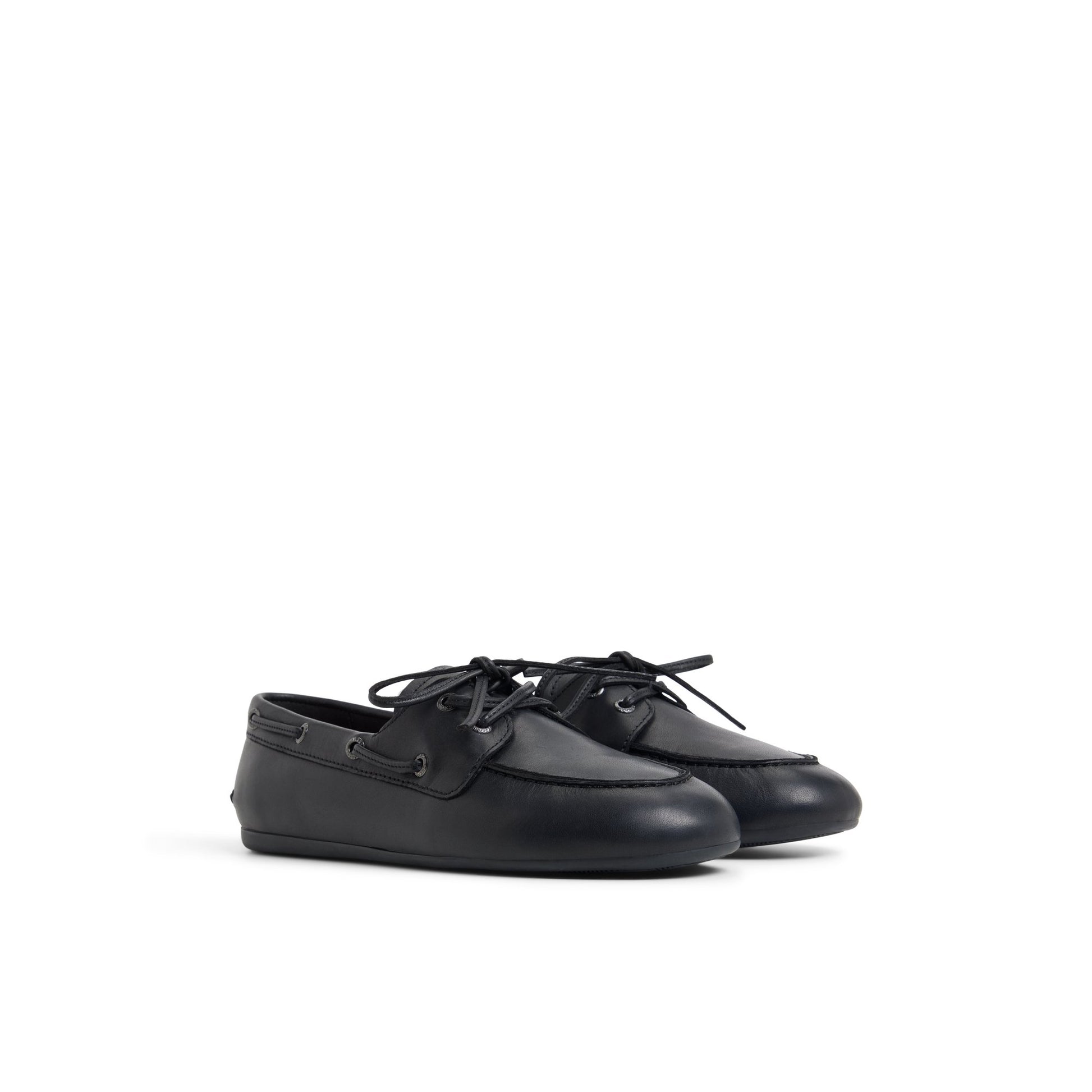 Side view of Black Sperry x Aritzia Slim Boat Shoe Boat Shoe