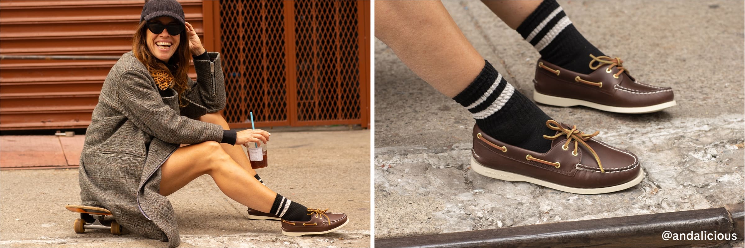 Stylisme des chaussures Sperry avec la styliste Anda