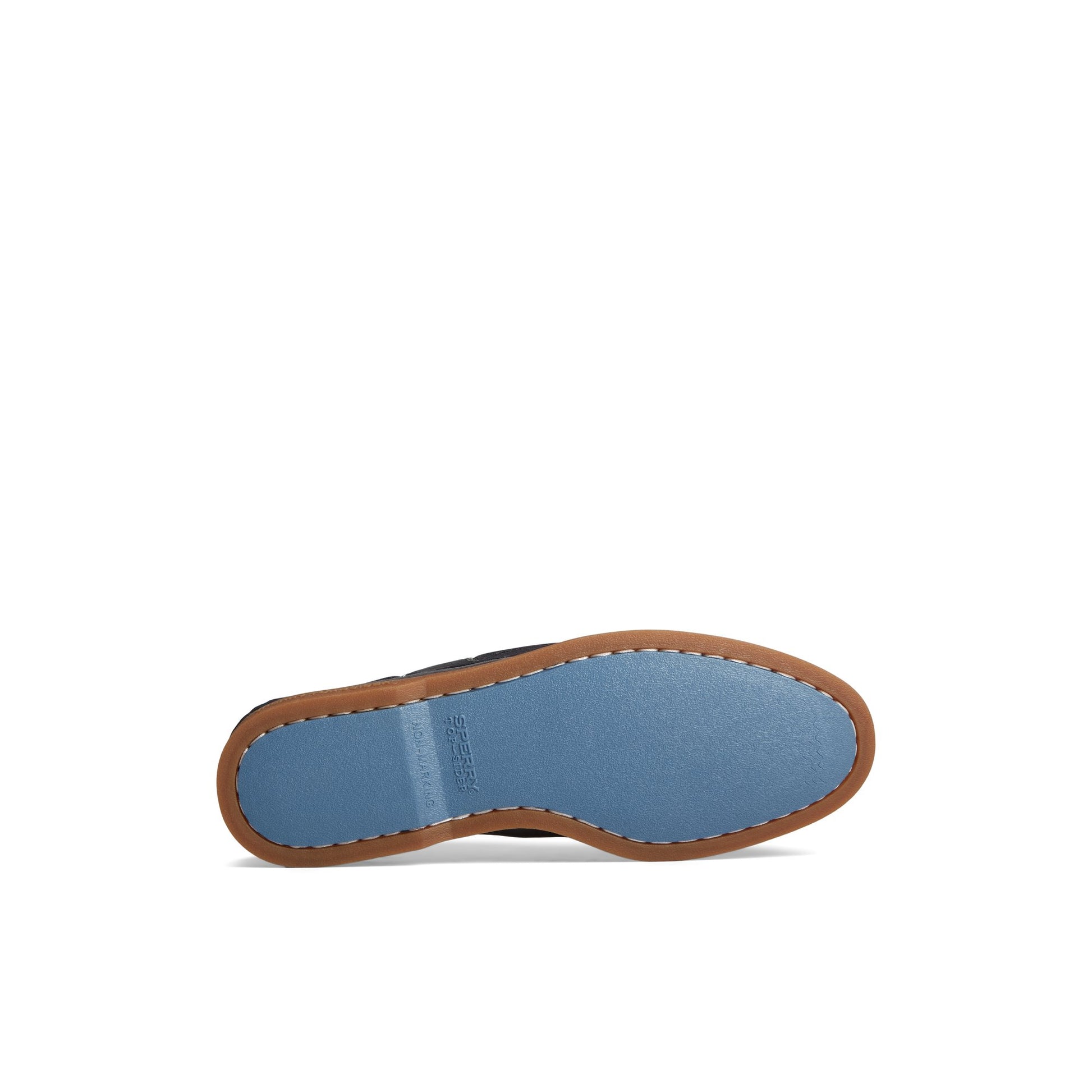 View of Navy Authentic Original™ Pull Up Leather Boat Shoe Boat Shoes's sole