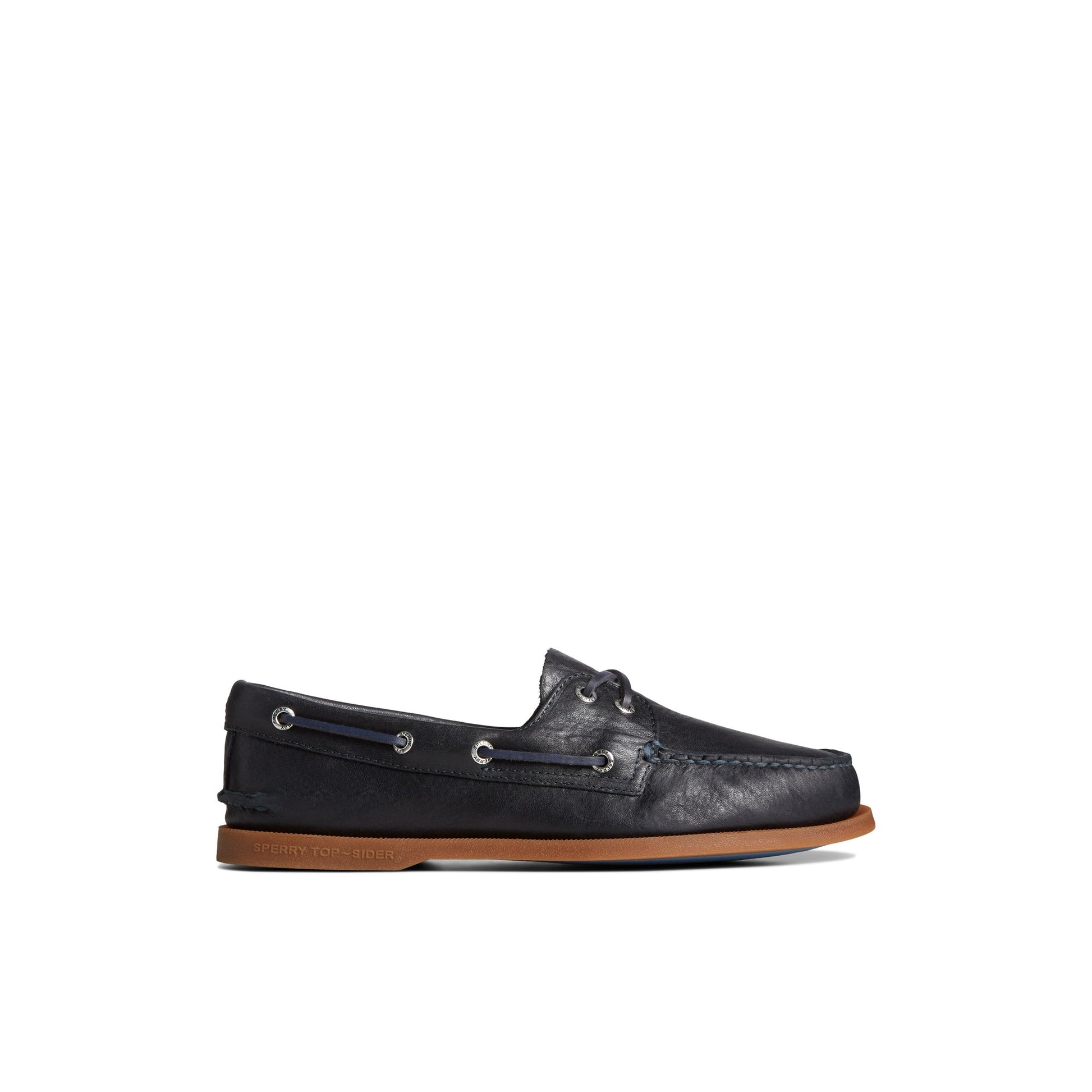 Main View of Navy Authentic Original™ Pull Up Leather Boat Shoe Boat Shoes for Mens