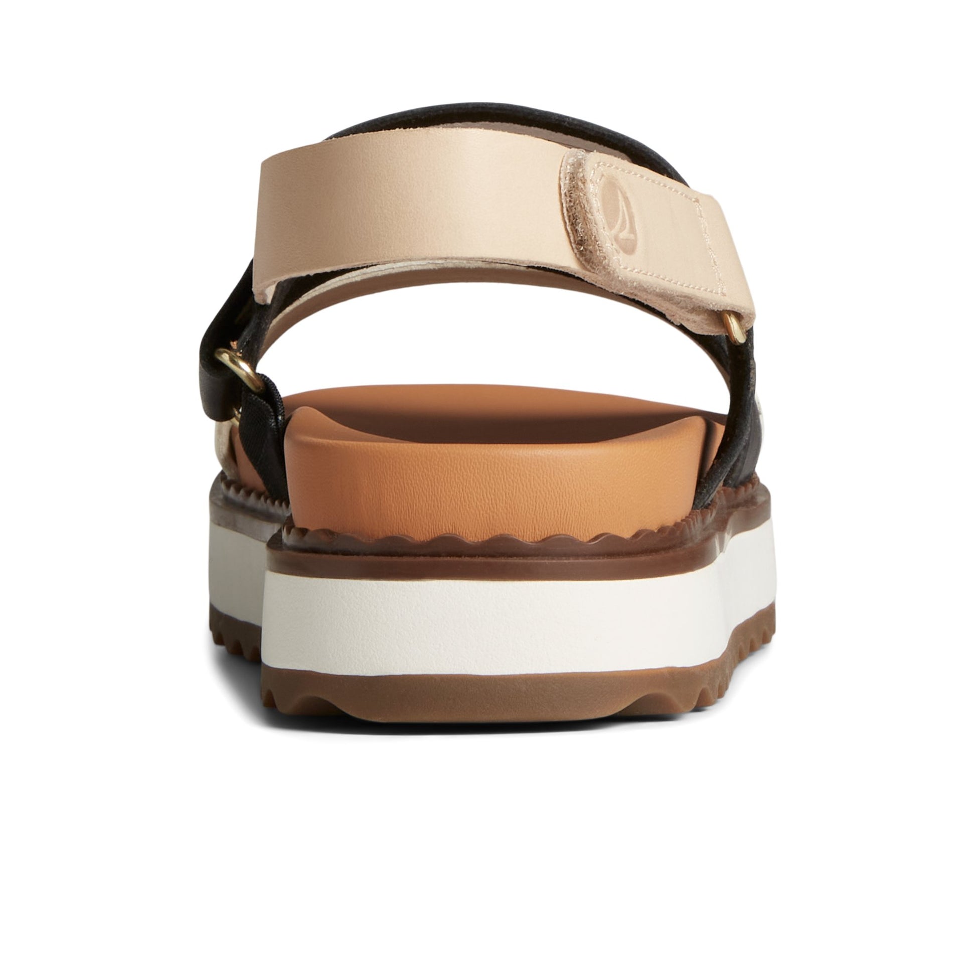 Close-up of the Brown Primary - Multi Cami Flatform Sandal Strappy Flatform Sandals