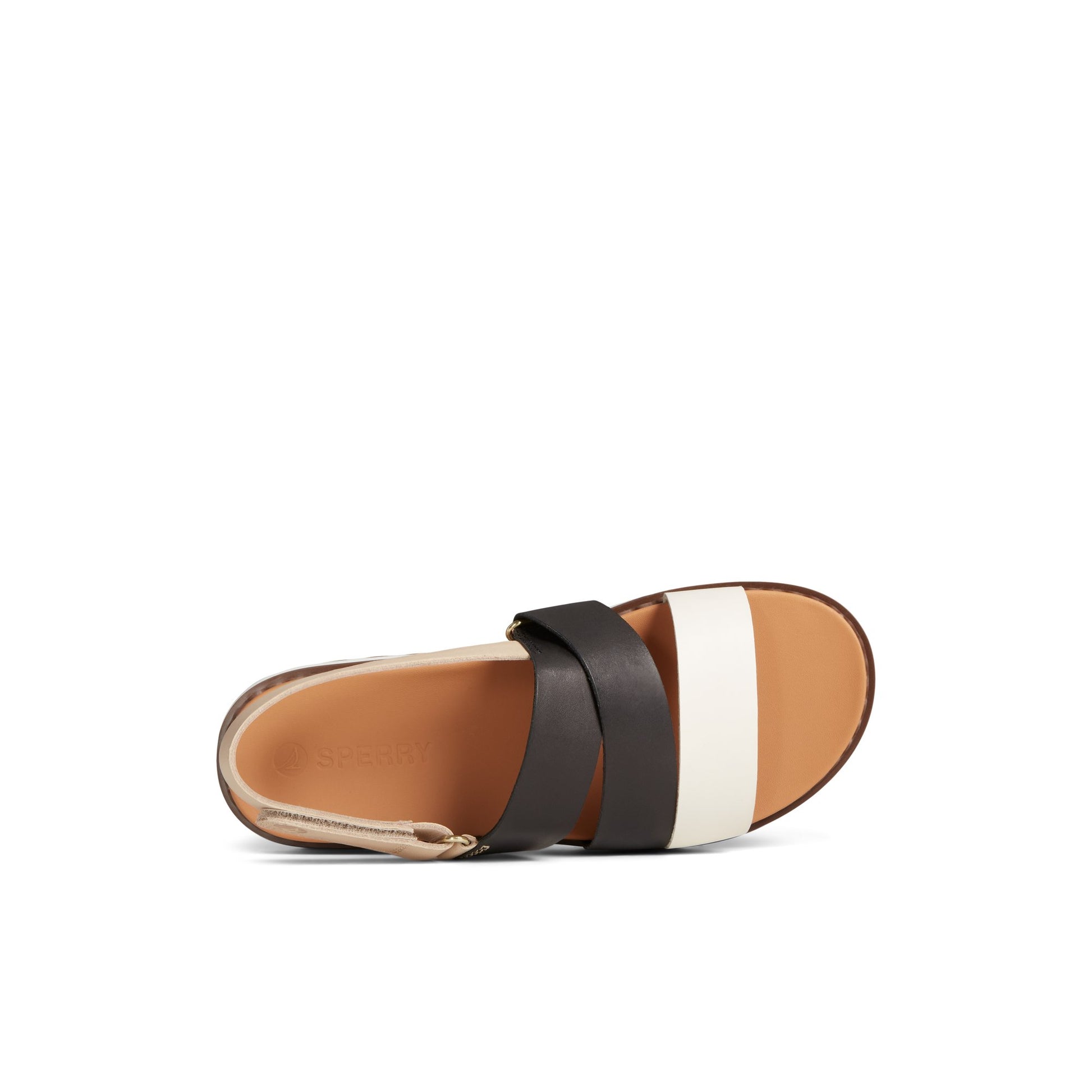 Top-down view of the Brown Primary - Multi Cami Flatform Sandal Strappy Flatform Sandals