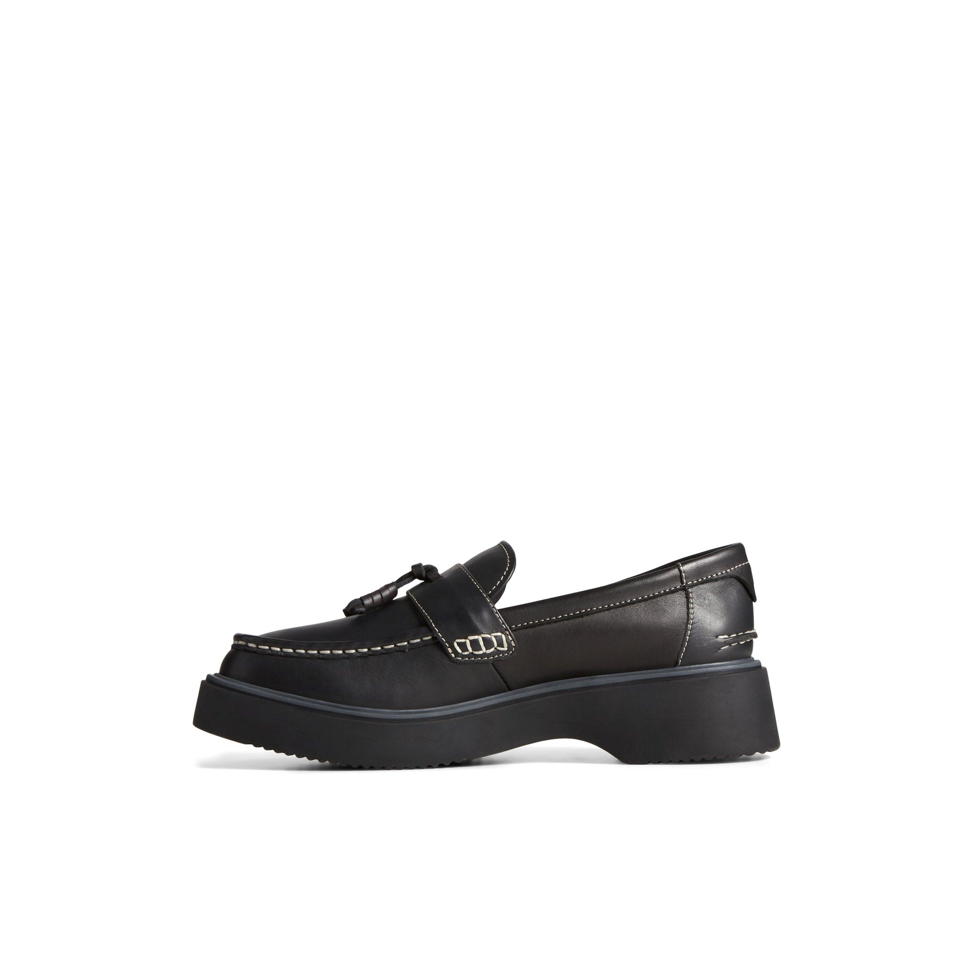 Side view of Black Bayside Loafer Loafer Moccasin Casual Shoes