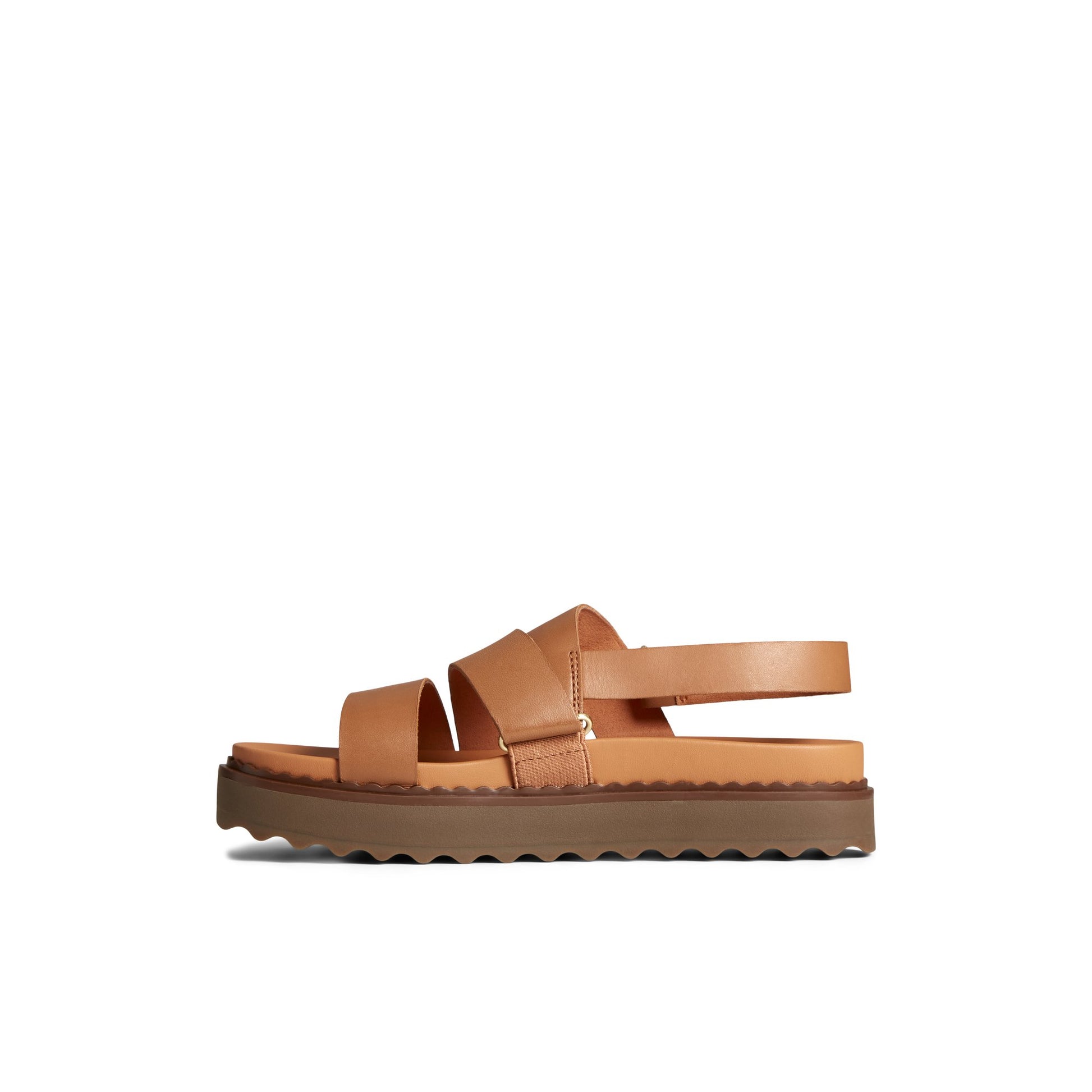 Side view of Medium Beige Cami Flatform Sandal Strappy Flatform Sandals