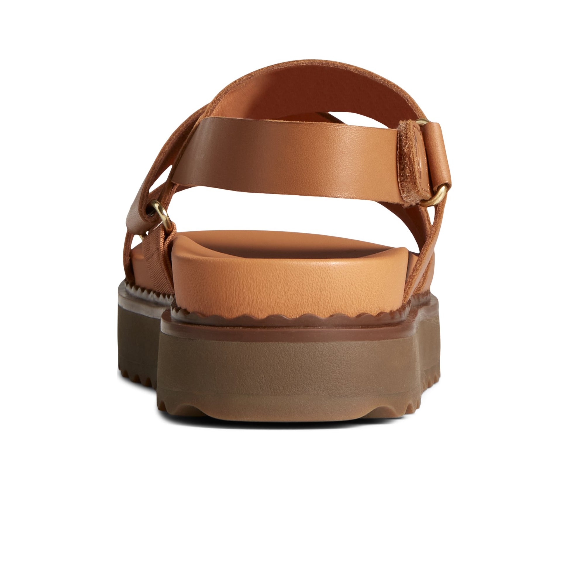 Close-up of the Medium Beige Cami Flatform Sandal Strappy Flatform Sandals