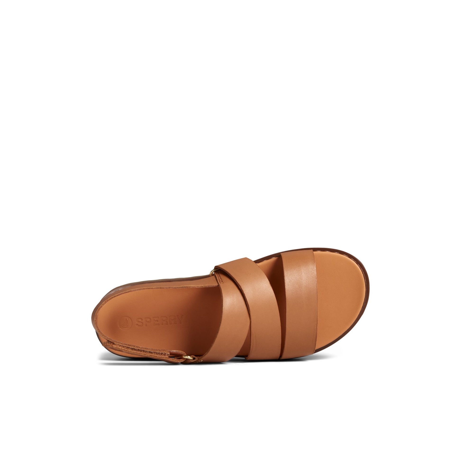 Top-down view of the Medium Beige Cami Flatform Sandal Strappy Flatform Sandals