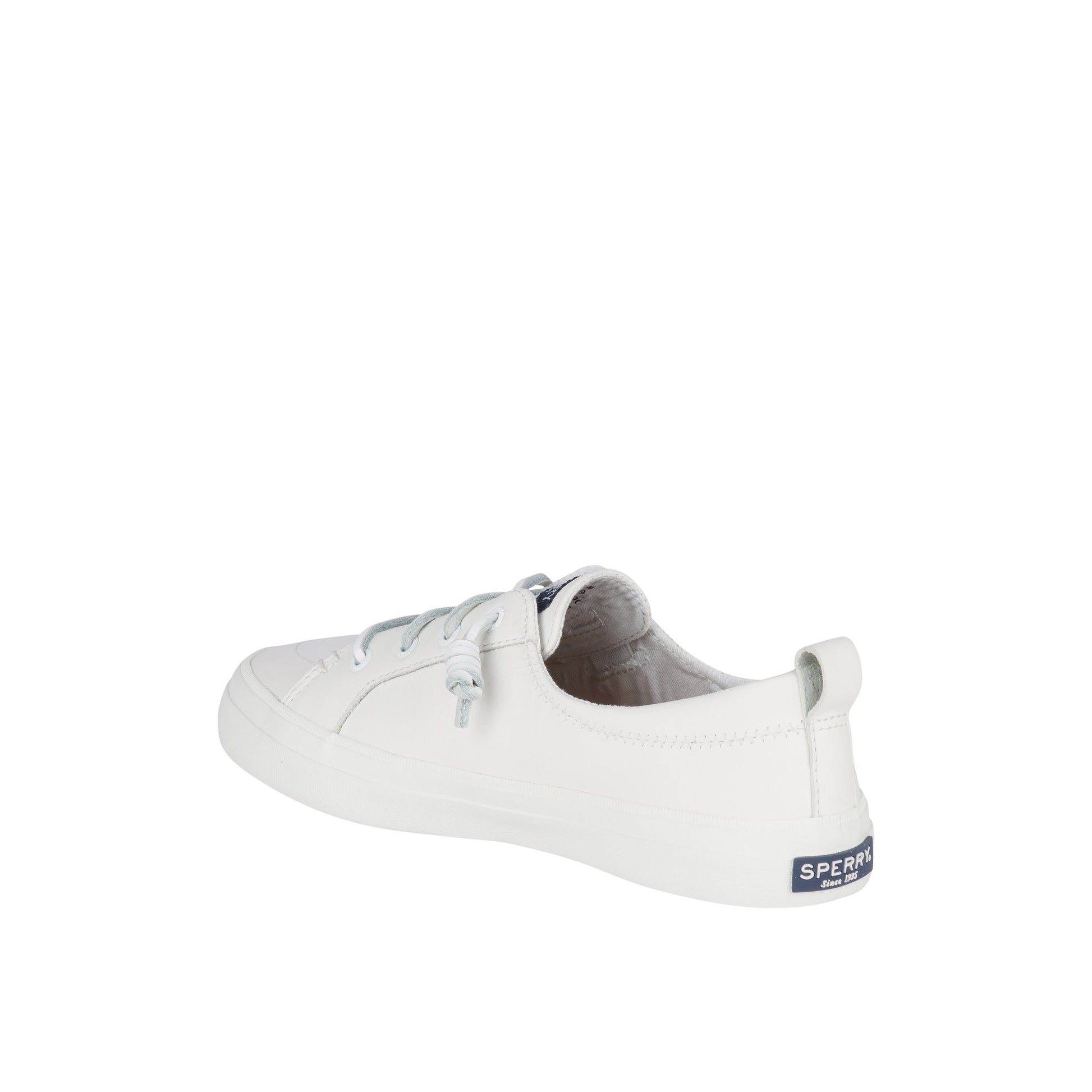 Close-up of the White Crest Vibe Leather Sneaker Vulcanized Sneaker