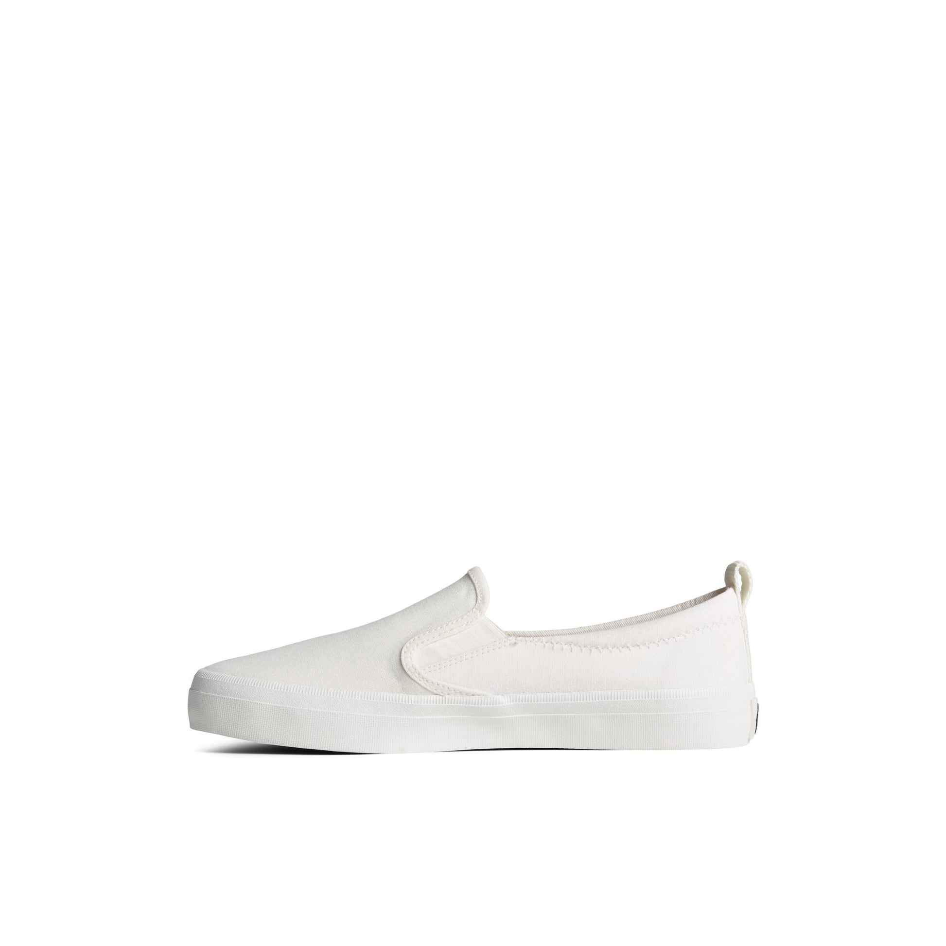 Side view of White SeaCycled™ Crest Twin Gore Canvas Sneaker Vulcanized Sneaker