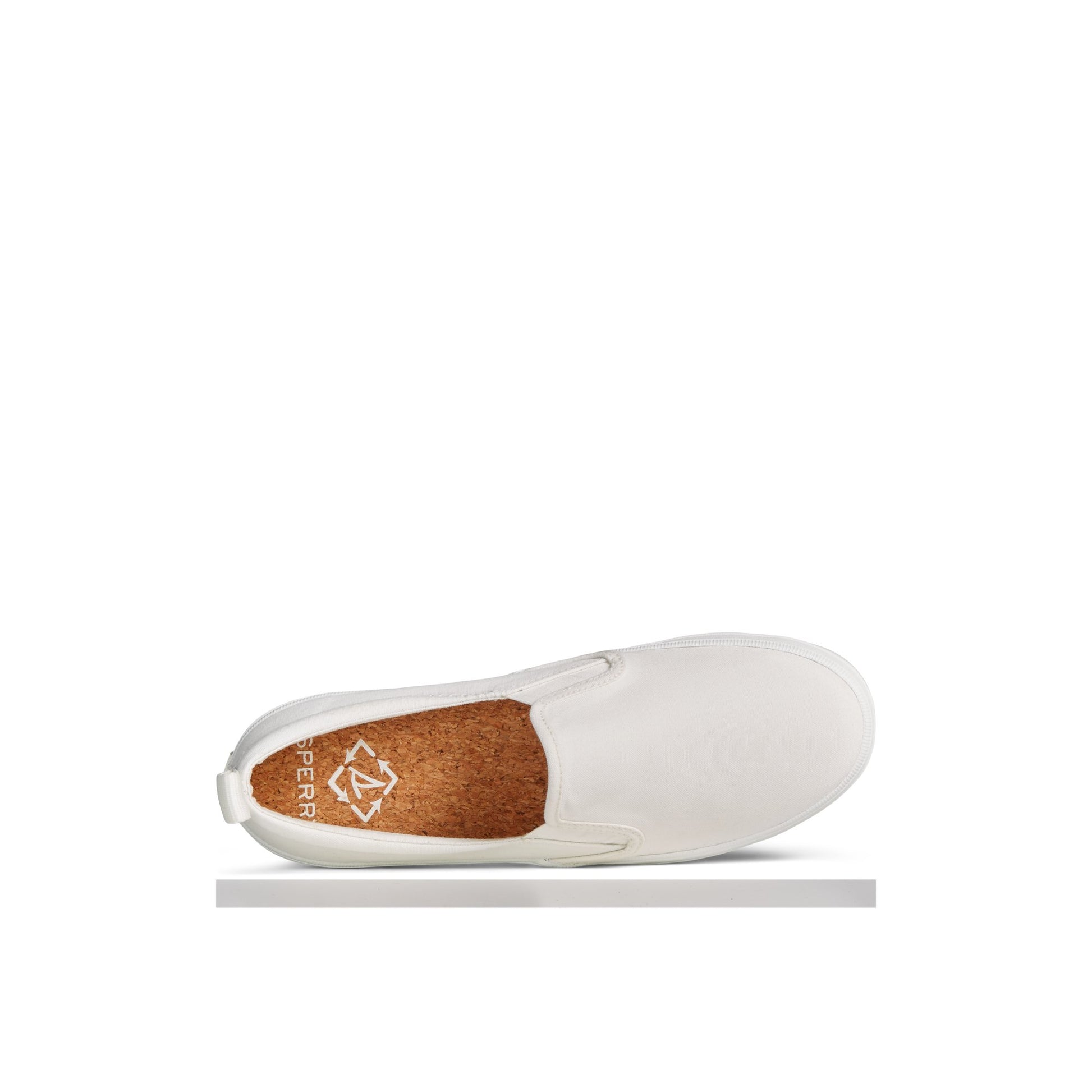 Top-down view of the White SeaCycled™ Crest Twin Gore Canvas Sneaker Vulcanized Sneaker