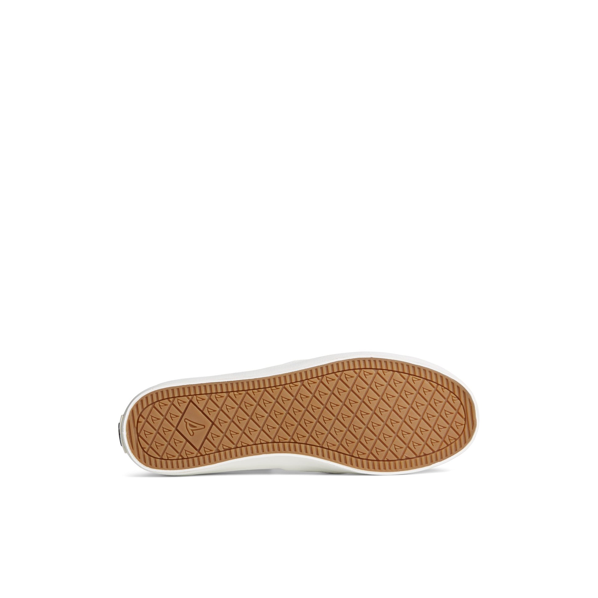 View of White SeaCycled™ Crest Twin Gore Canvas Sneaker Vulcanized Sneaker's sole