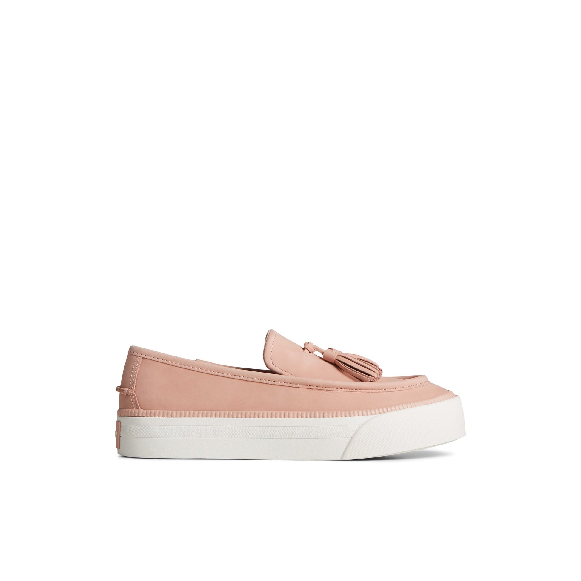 Main View of Medium Pink Sea Sailor Platform Sneaker Vulcanized Tassel Loafer Sneaker for Womens