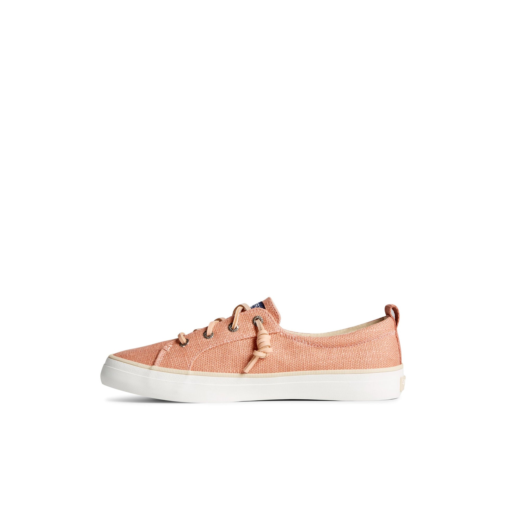 Side view of Medium Pink Crest Vibe Hemp Sneaker Vulcanized Sneaker