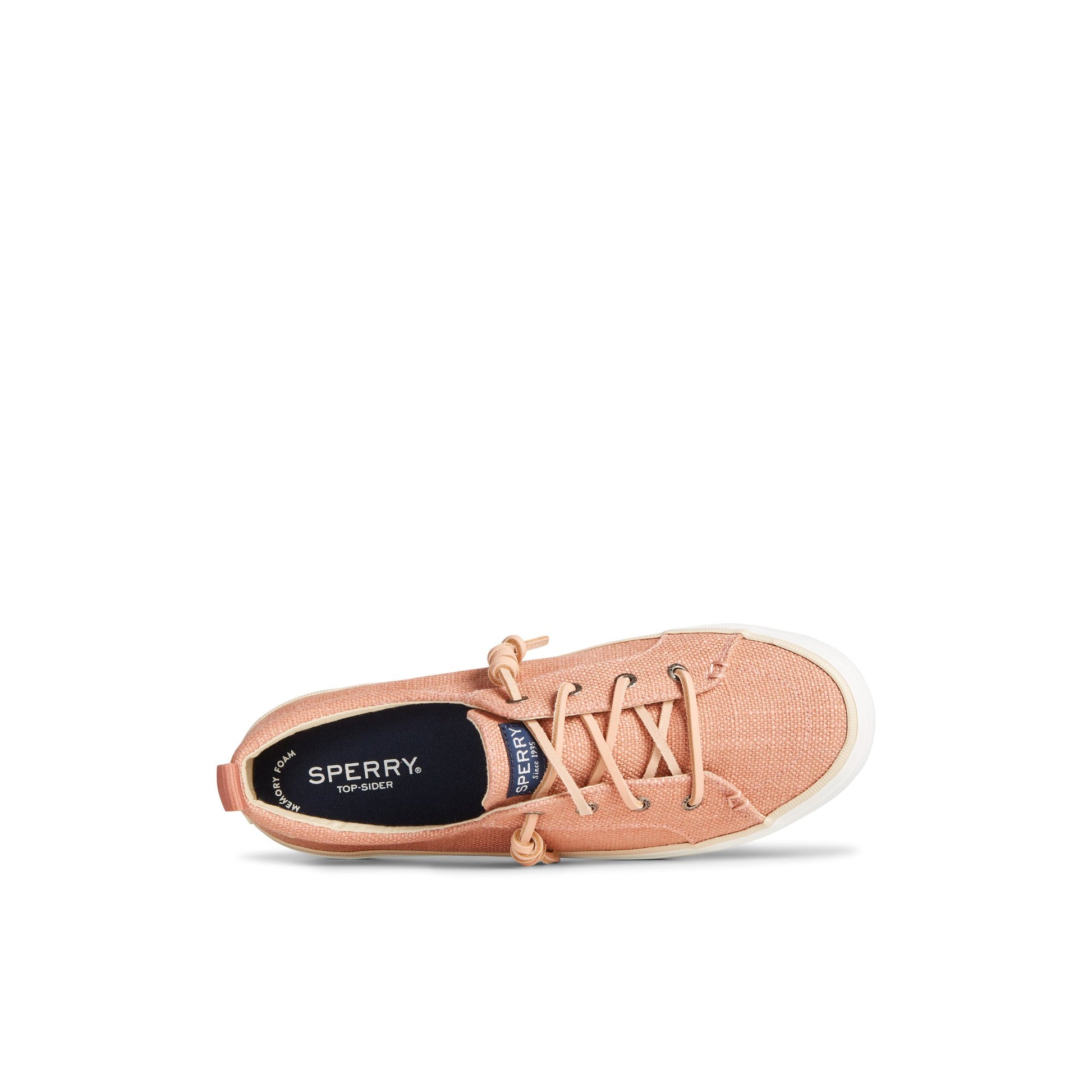 Top-down view of the Medium Pink Crest Vibe Hemp Sneaker Vulcanized Sneaker
