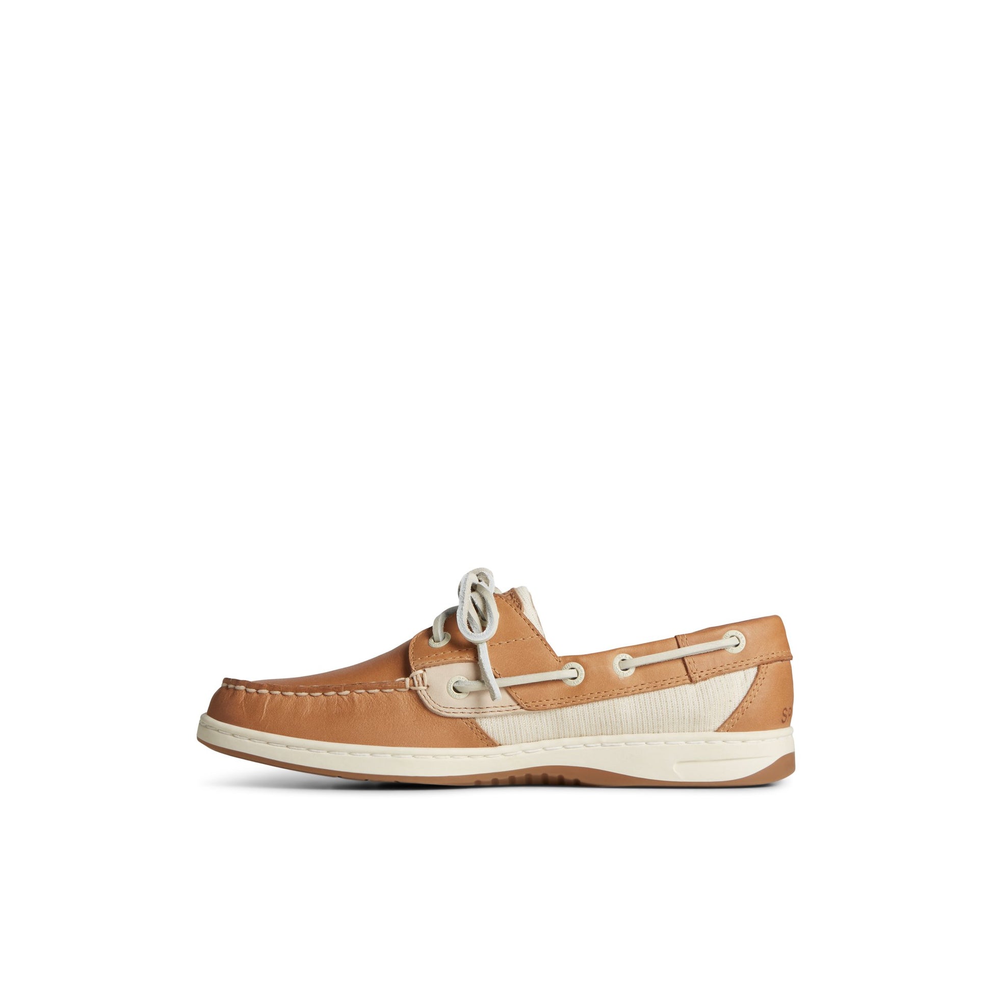 Side view of Natural Bluefish Metallic Boat Shoe Boat Shoes