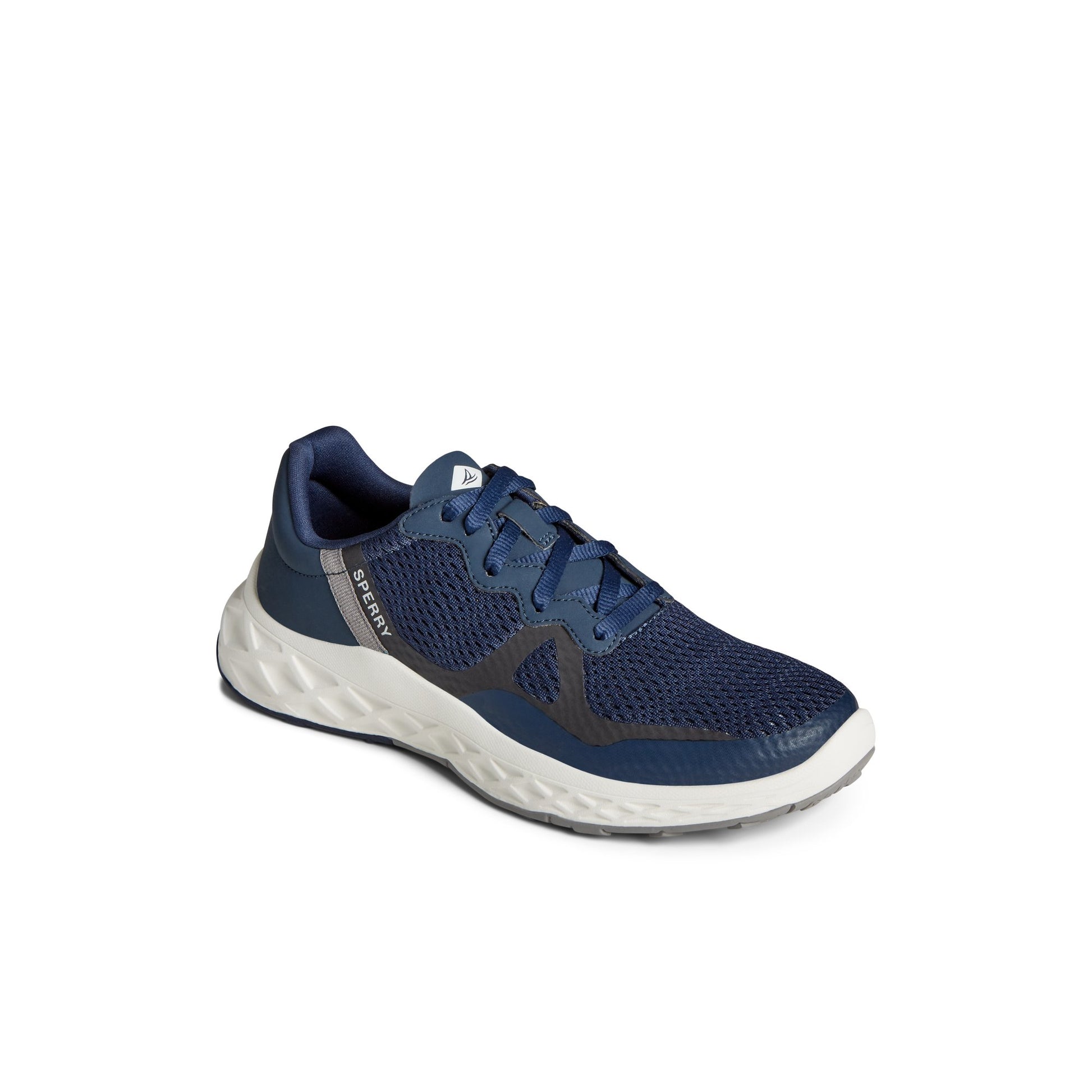 Three-quarter angle of Navy SeaCycled™ Headsail Sneaker Sneakers's front side