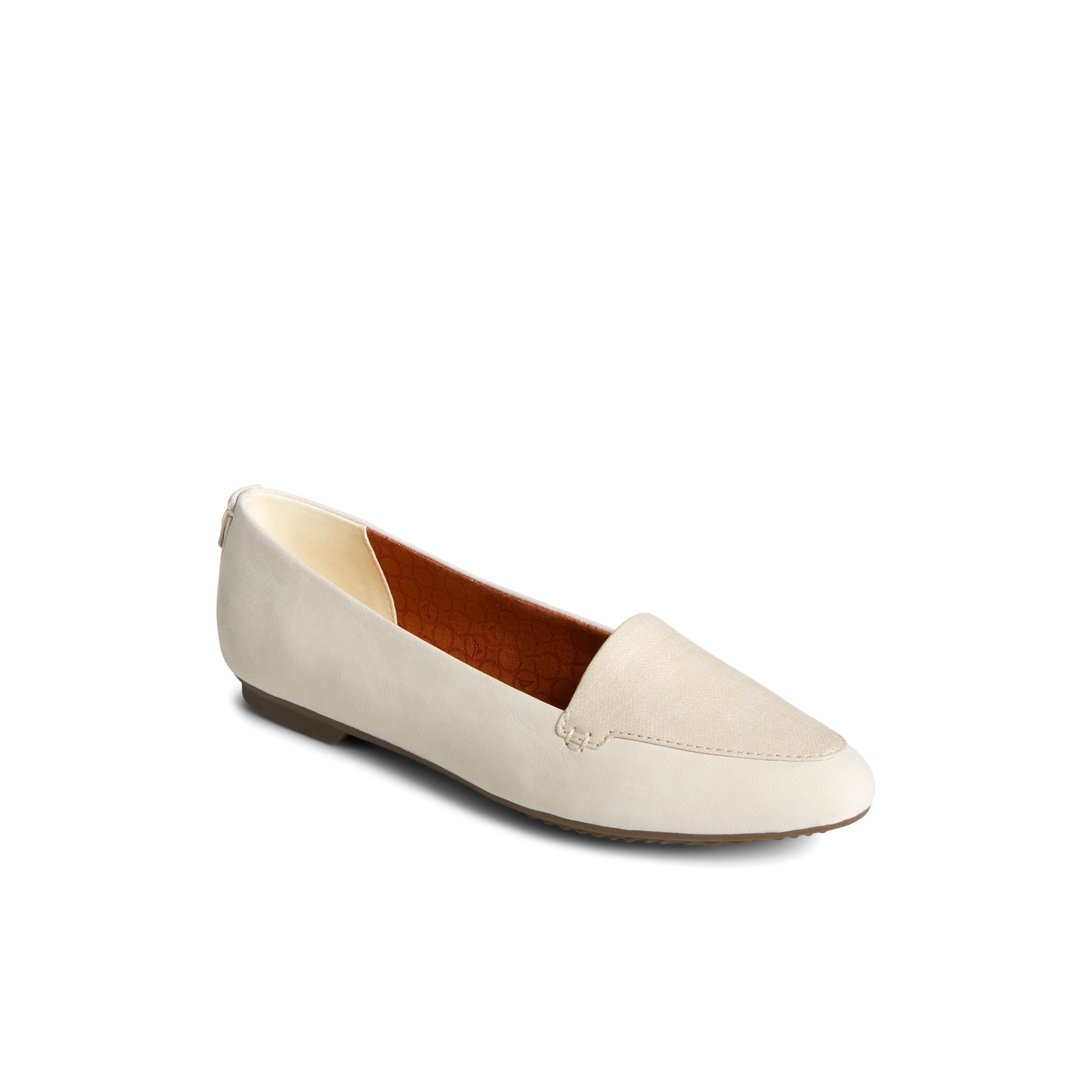 Three-quarter angle of Bone Piper Ballet Flat Ballerina's front side