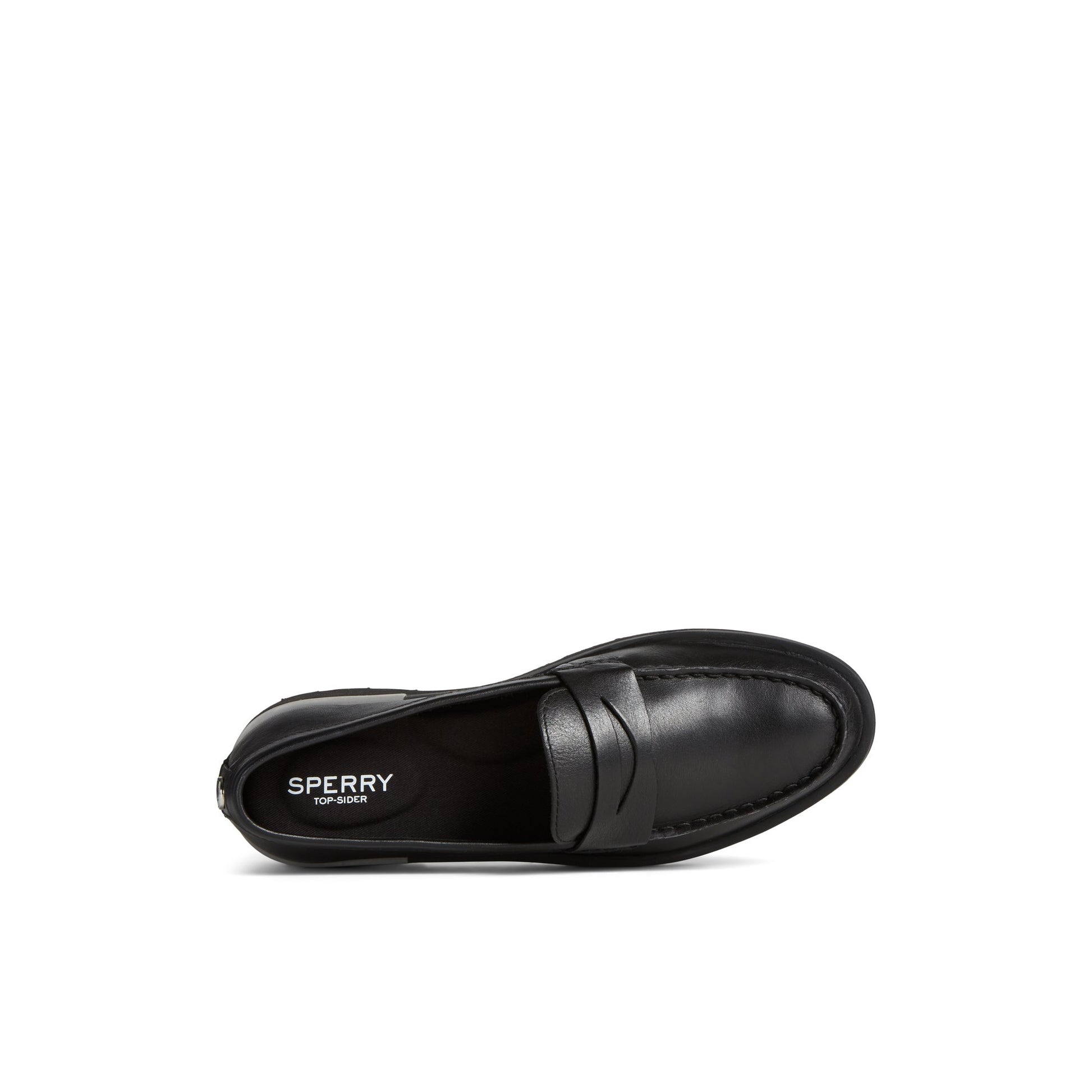 Top-down view of the Black Lug Penny Loafer Loafer Moccasin Casual Shoes