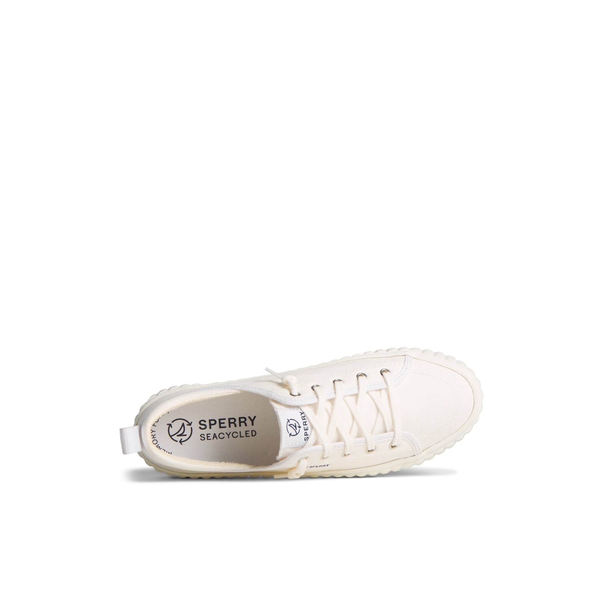 Top-down view of the White Pier Wave Platform Lace Up Sneaker Vulcanized Sneaker